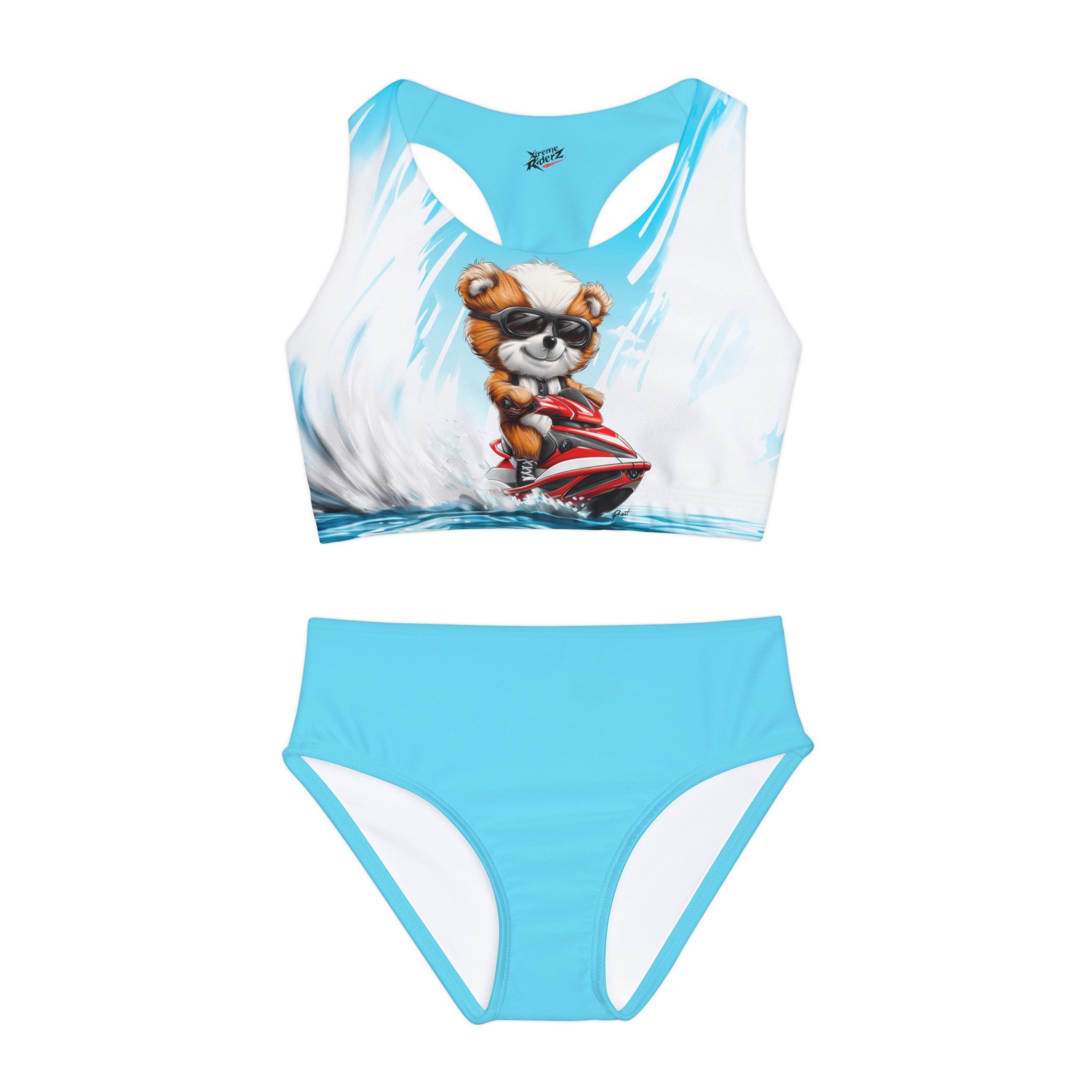 Jet Ski Bear - Xtreme Kidz- Girls Two Piece Swimsuit