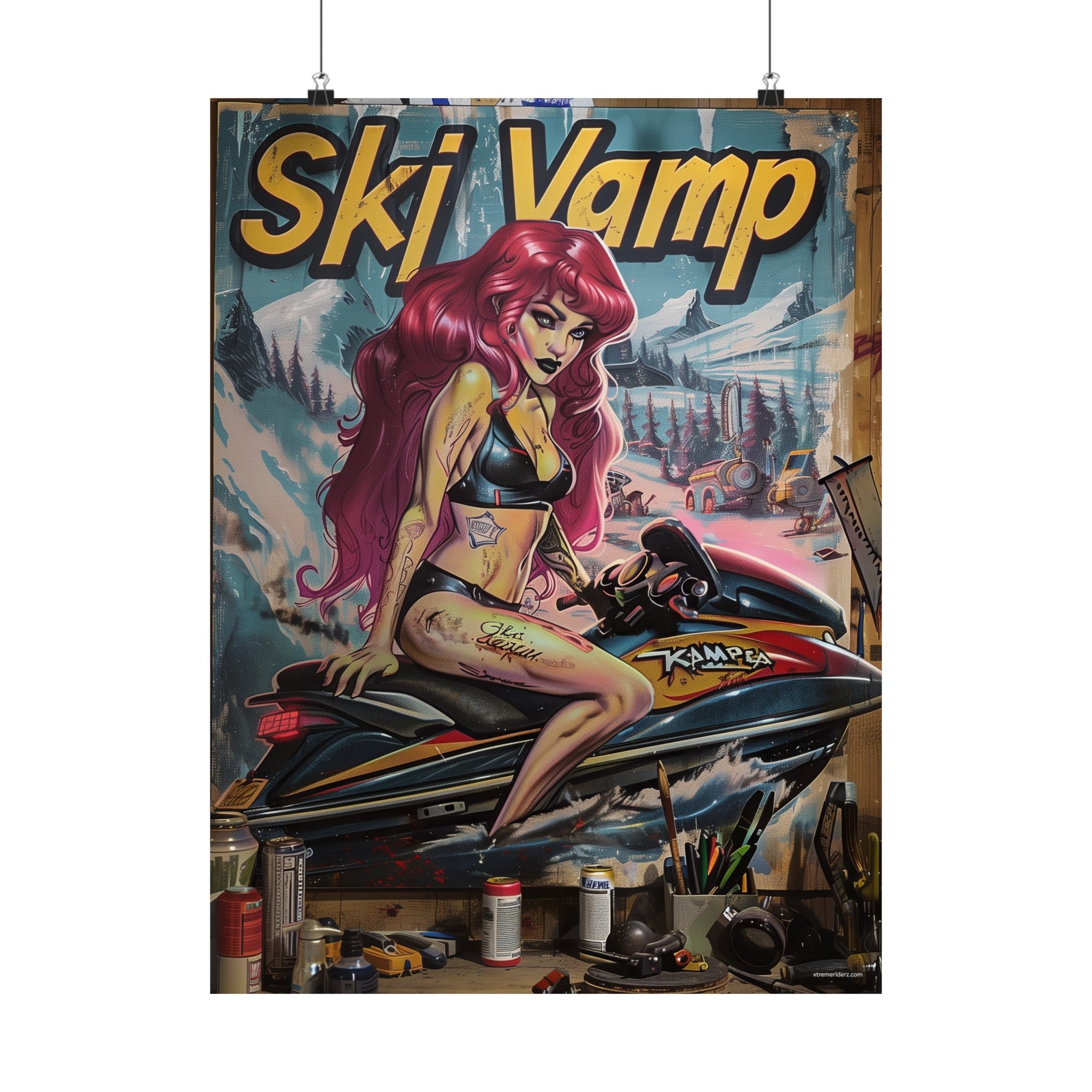 Ski Vamp Matte Vertical Poster - Xtreme Riderz Xclusive