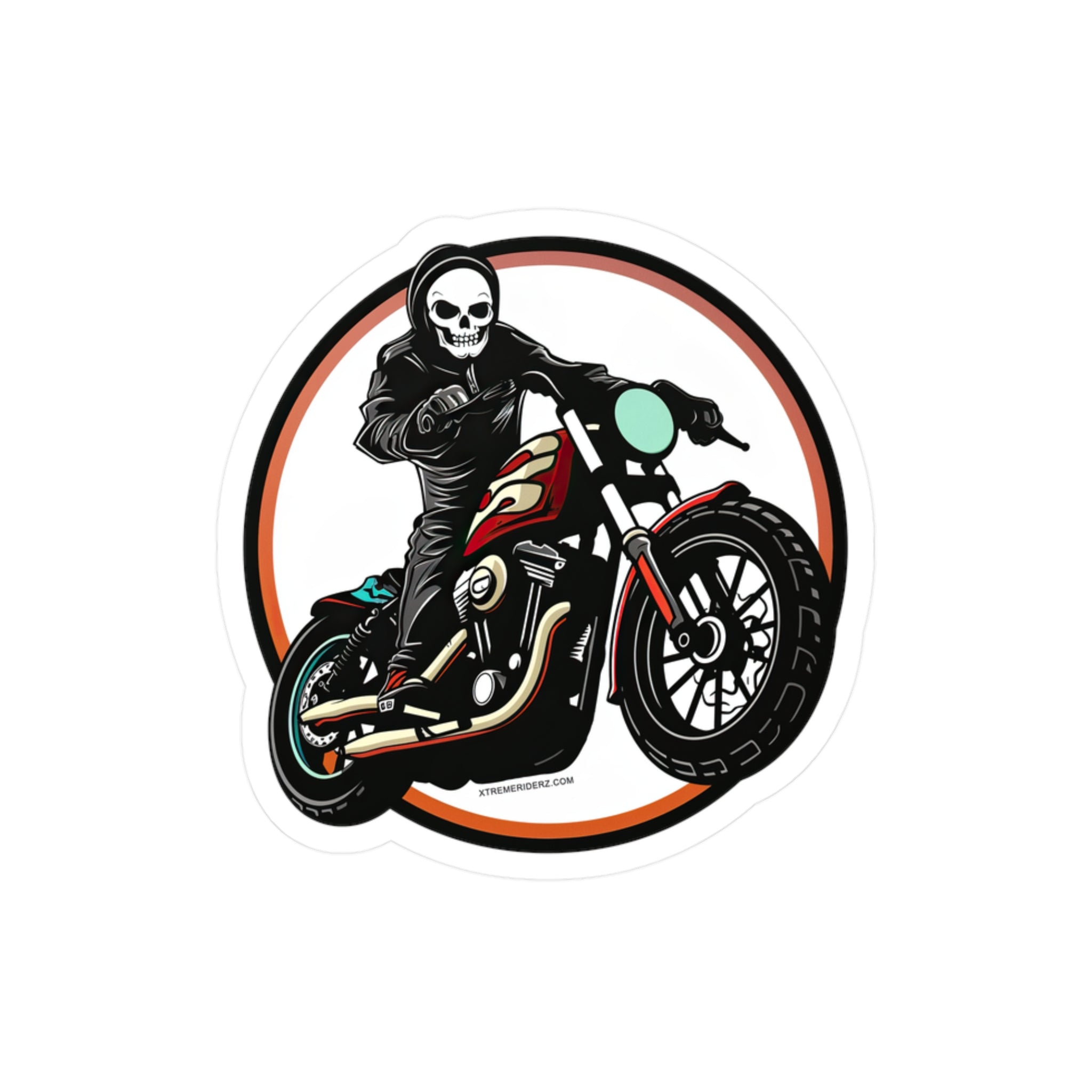Skeleton on Motorcycle- Xtreme Riderz- Vinyl Decals