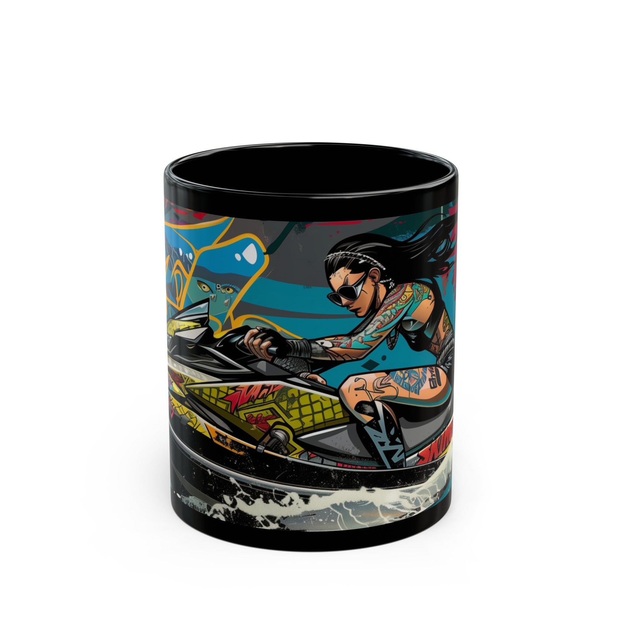 Ski Graffiti Urban Black Mug - Xtreme Riderz