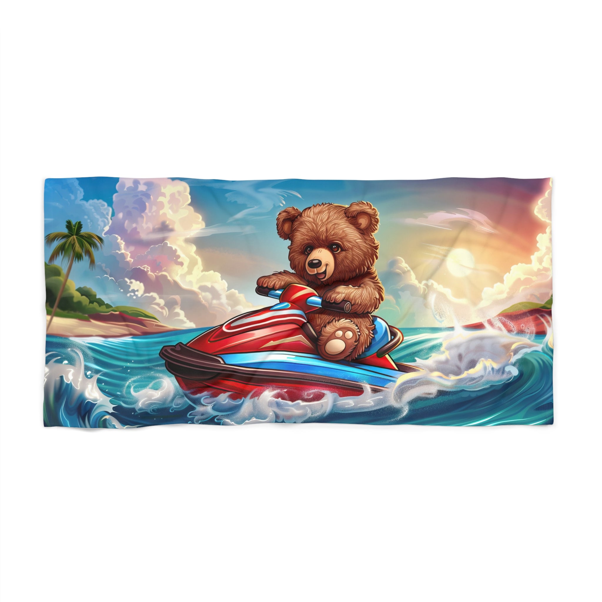 Bear on Jet ski- Xtreme Kidz- Beach Towel