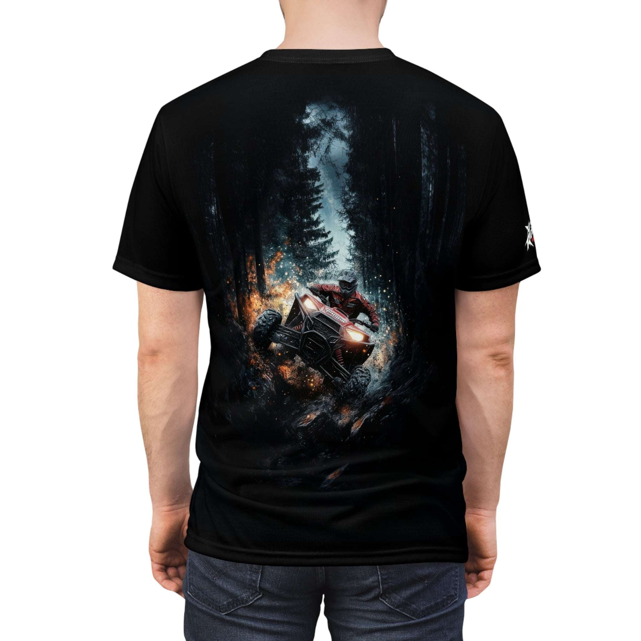 Off Kilter ATV t-shirt, ATV, riding through the woods