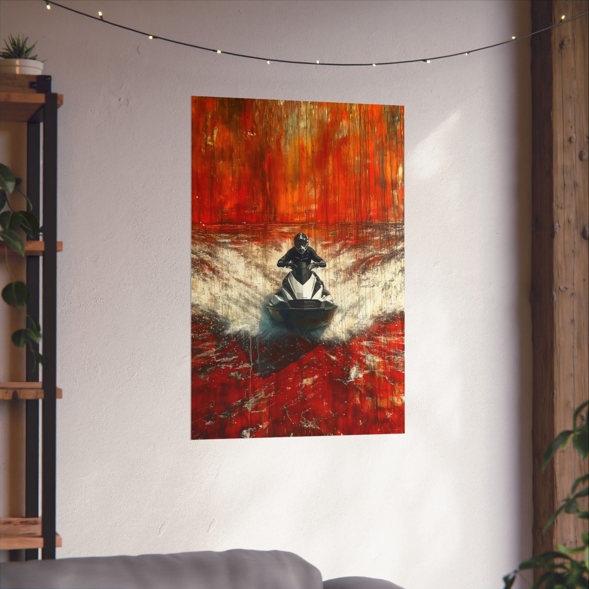 Skier in Red - Watersports - Poster