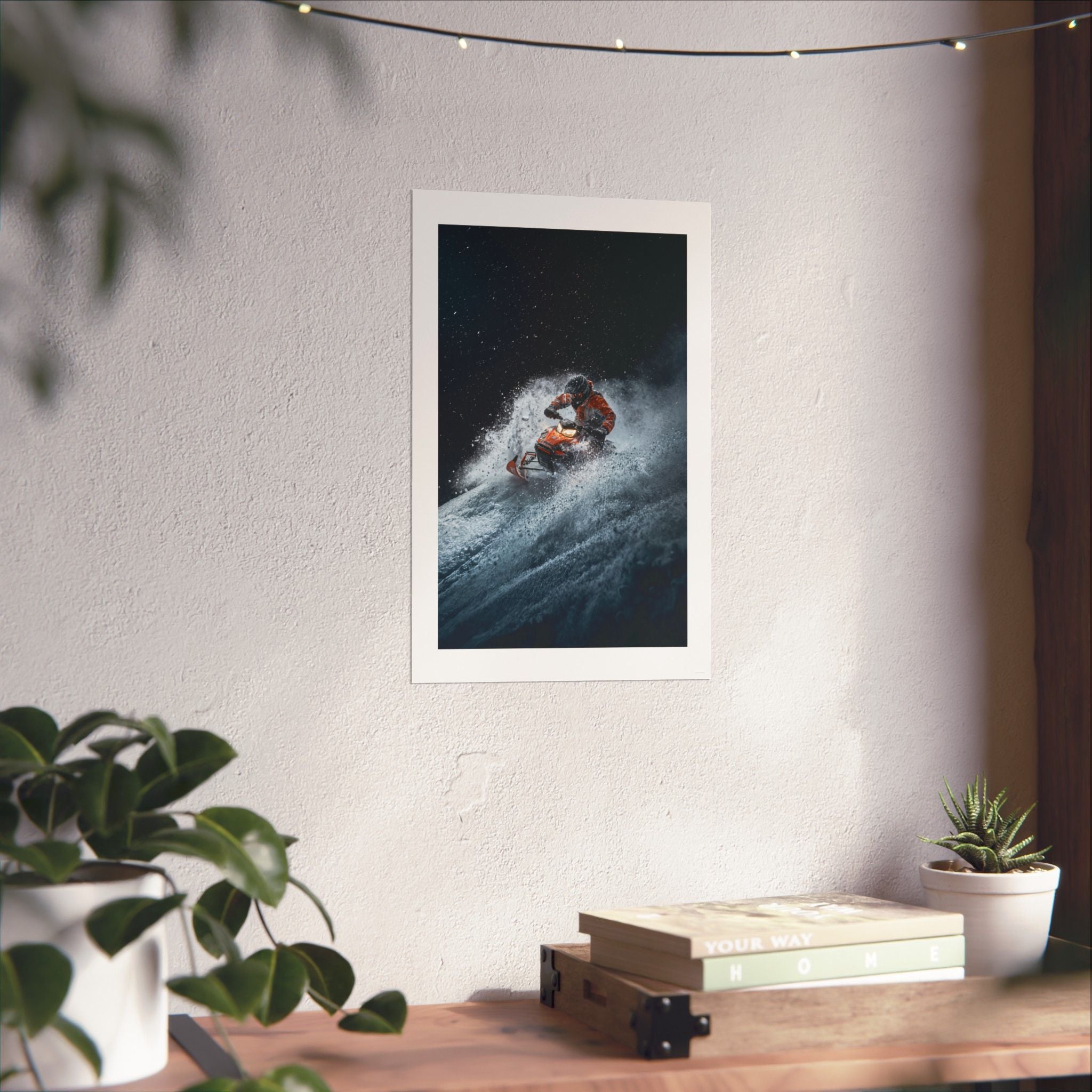 Downhill Cold Rush - Snowmobile - Gallery Print Poster - DC0190