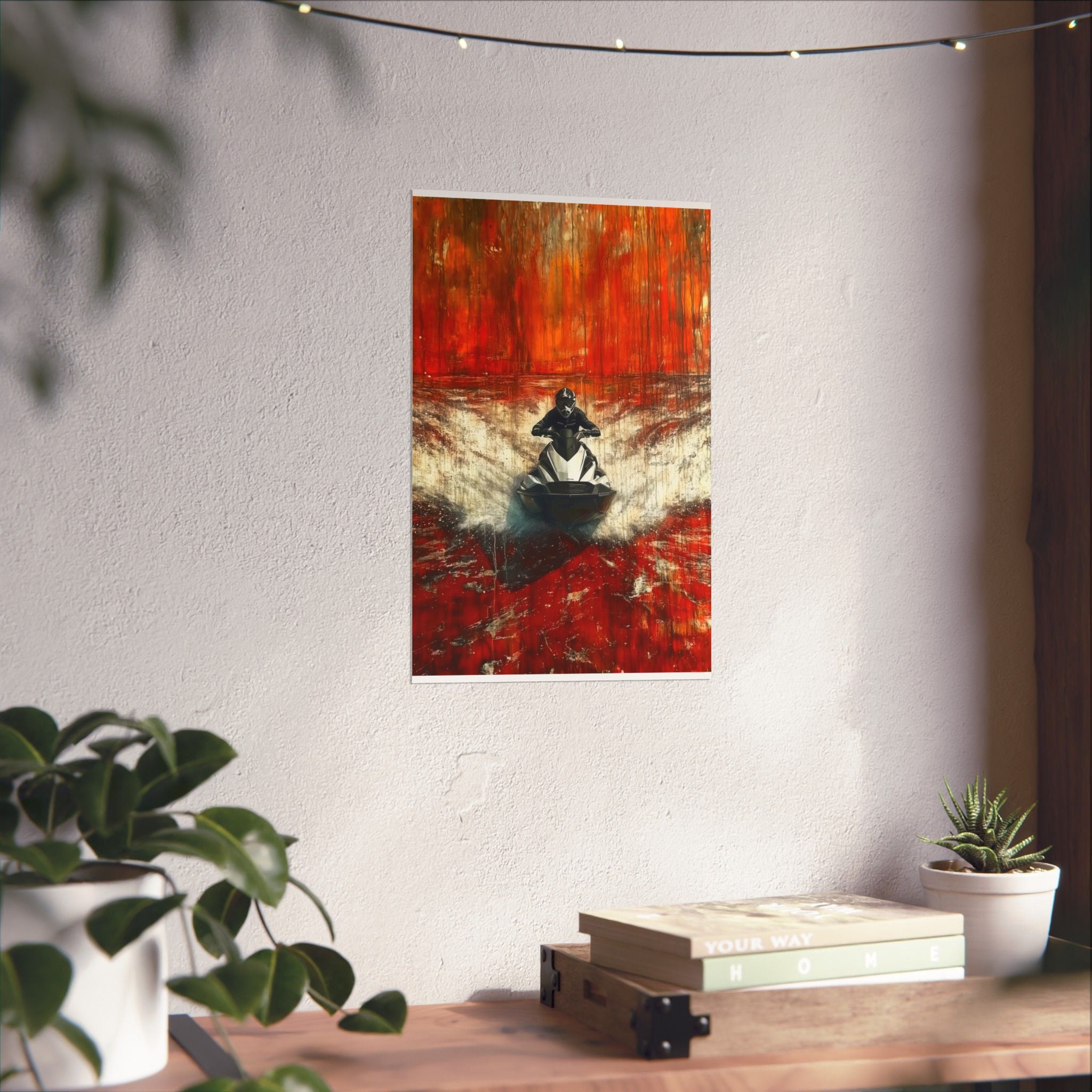 Skier in Red - Watersports - Poster