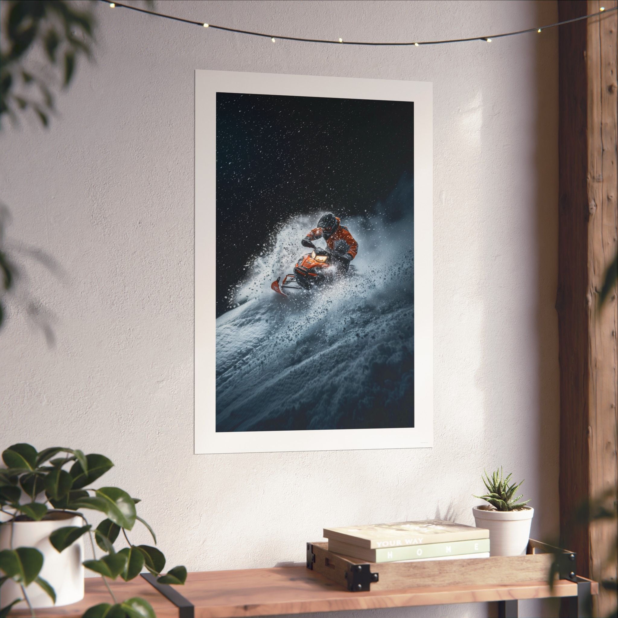 Downhill Cold Rush -  Snowmobile - Gallery Print Poster - DC0190