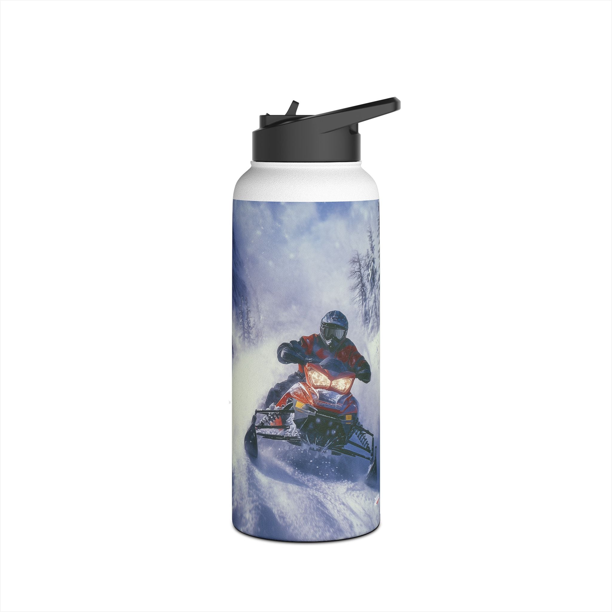 Racing Through the Pass - Snowmobiles - Stainless Steel Water Bottle, Standard Lid - DC0247