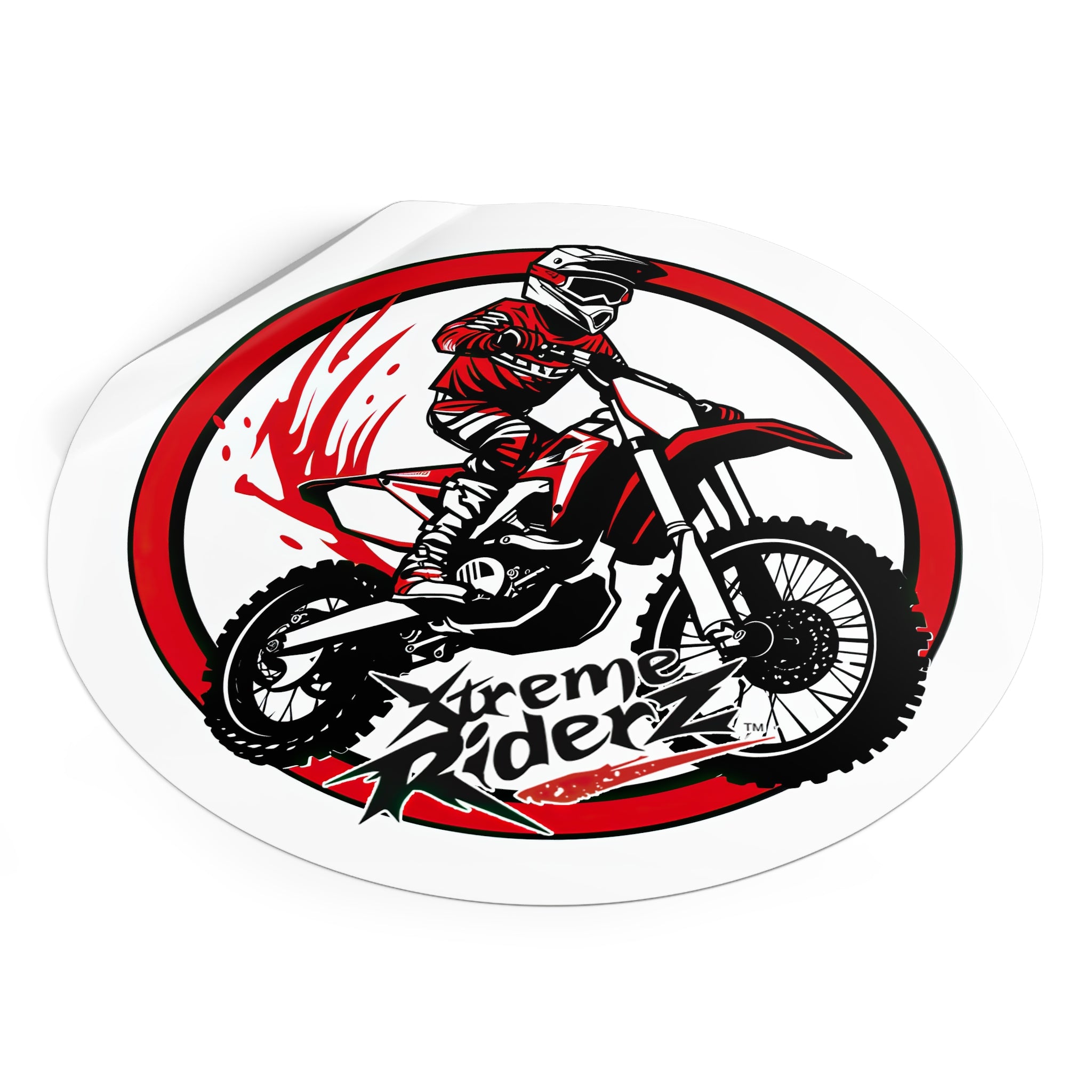 Motocross- Xtreme Riderz- Round Vinyl Stickers