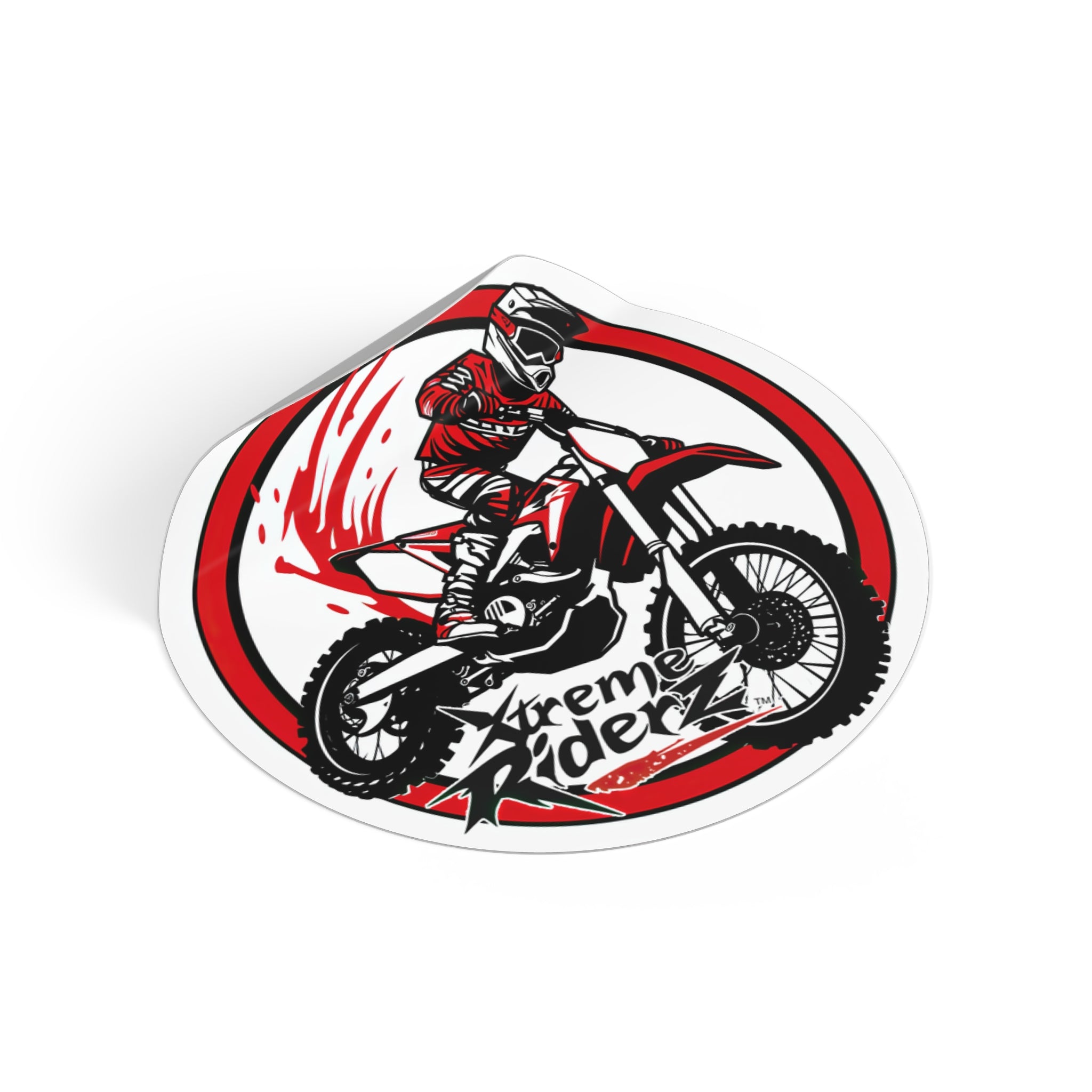 Motocross- Xtreme Riderz- Round Vinyl Stickers