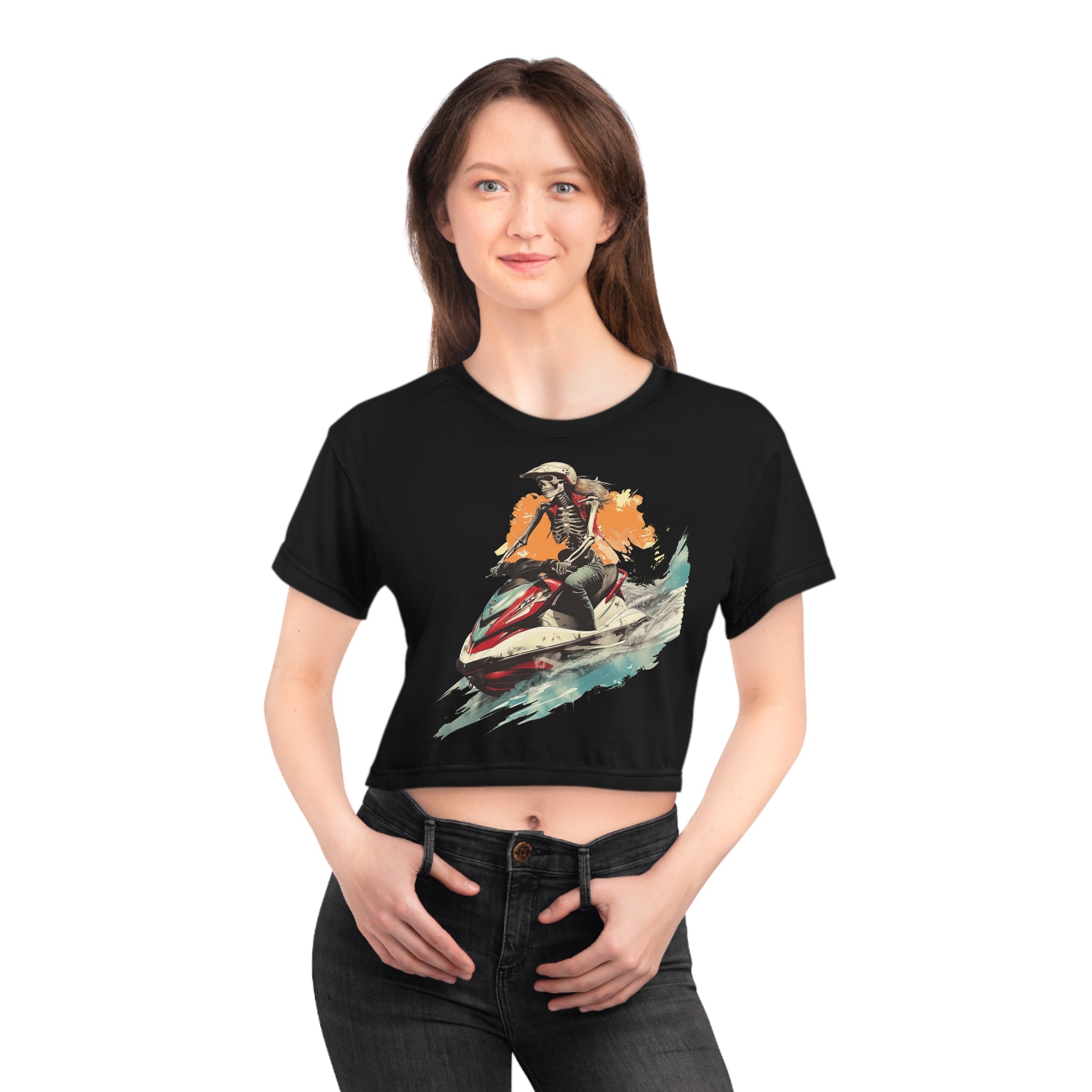 Skeleton Riderz -  Watersports - Women's Crop Tee - TG0137