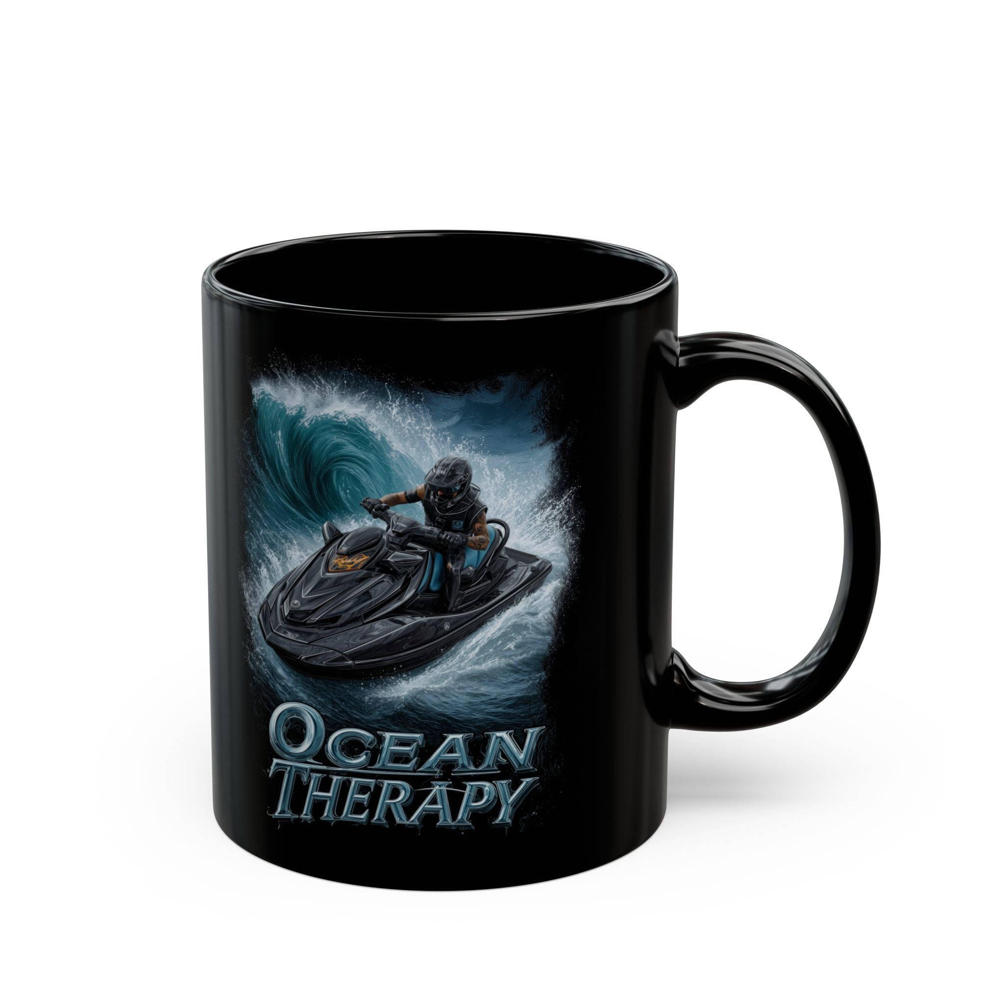Ocean Therapy Black Mug (11oz, 15oz) - Watersports - DC0283