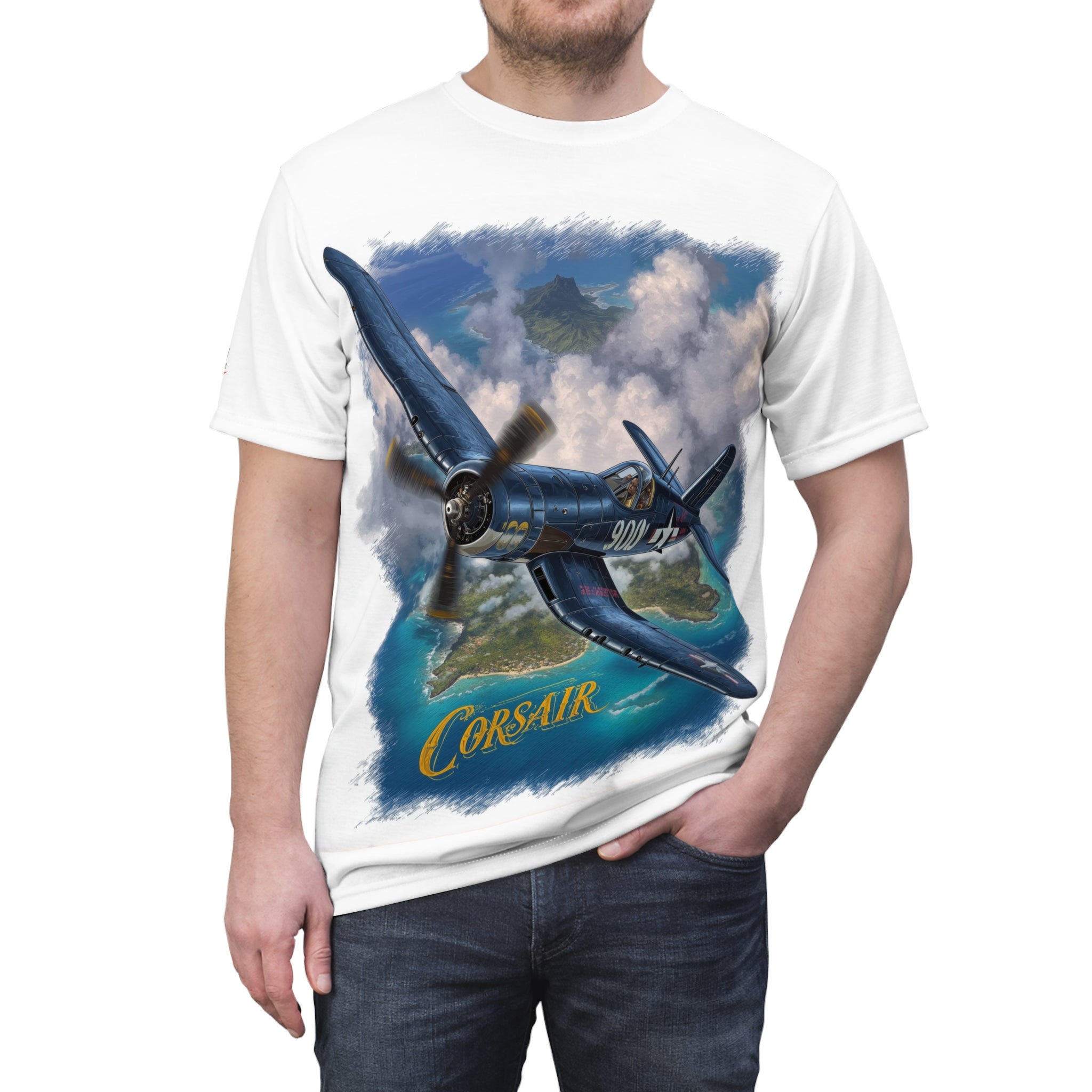 Corsair Over the Pacific - Aviation - Mens Tee Shirt - DC0294