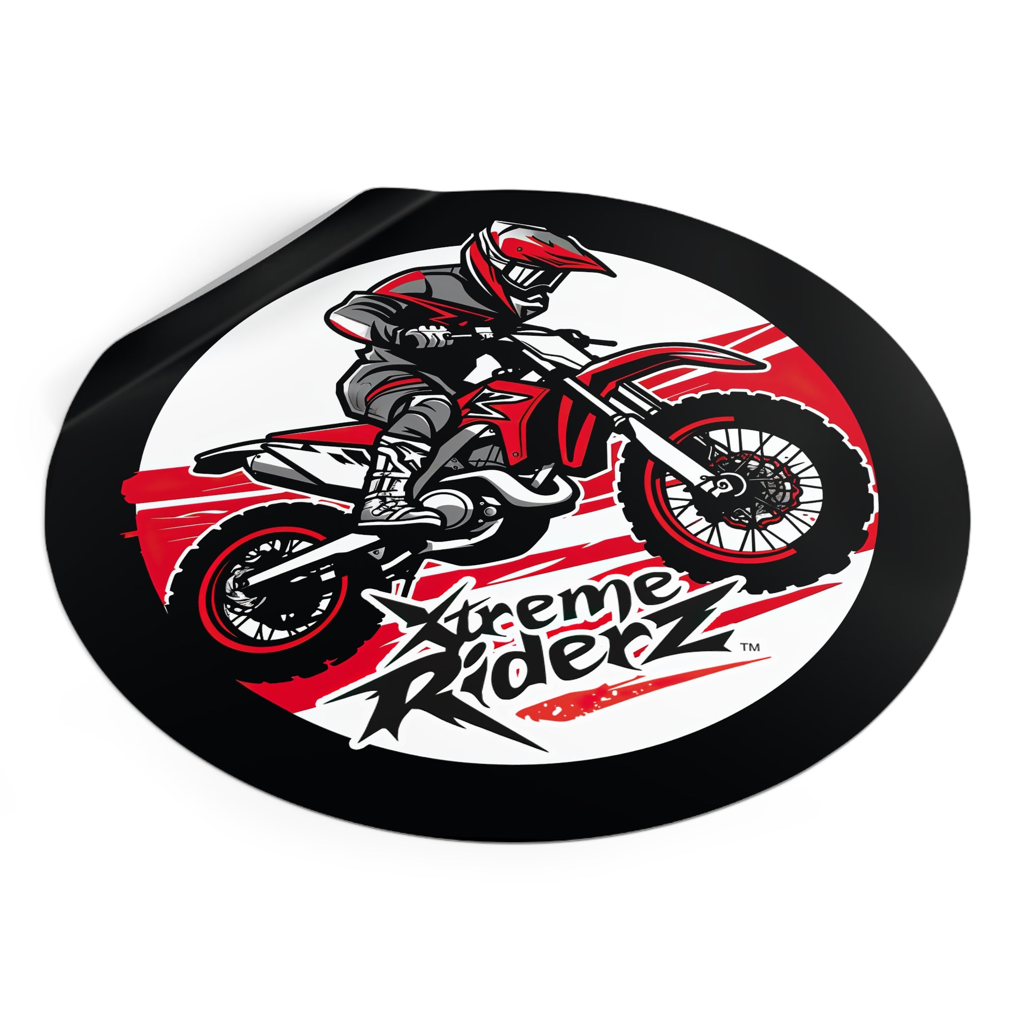 Motocross- Xtreme Riderz- Round Vinyl Stickers