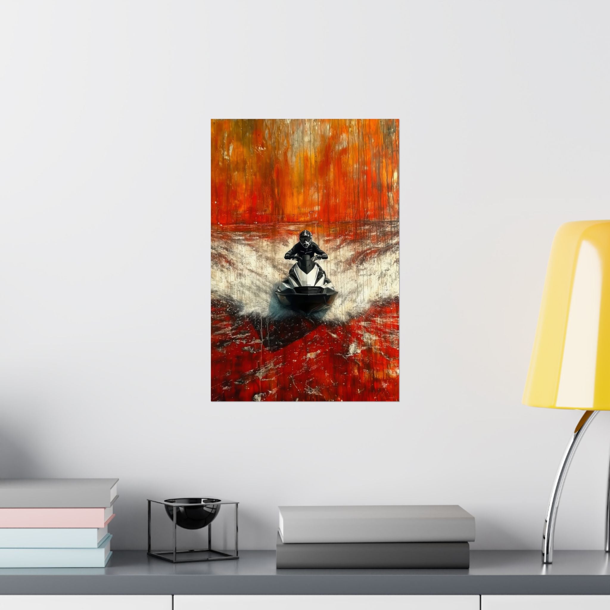 Skier in Red - Watersports - Poster