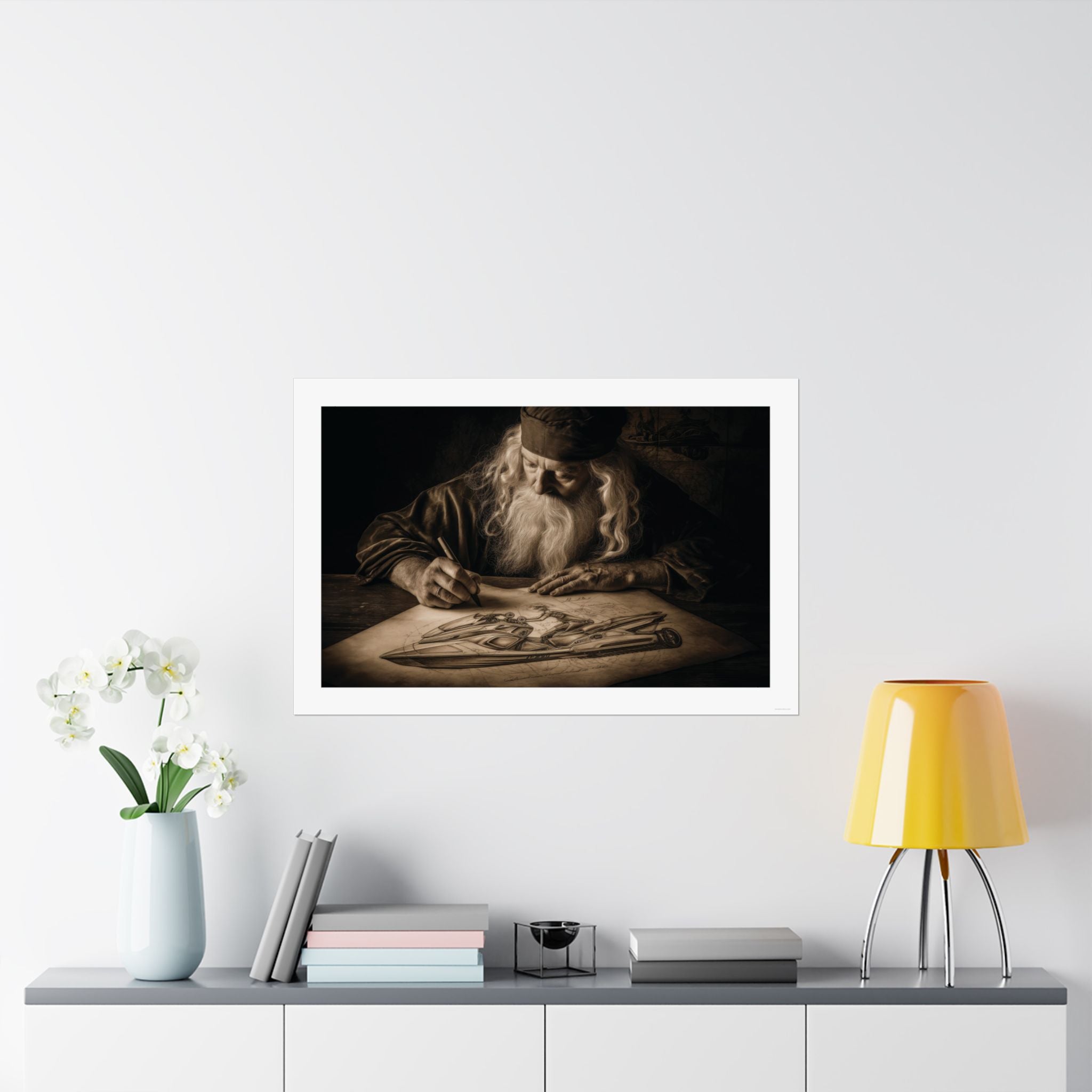 Leonardo de Vinci Creating the Jet Ski - Watersports - Gallery Print Poster - DC0257