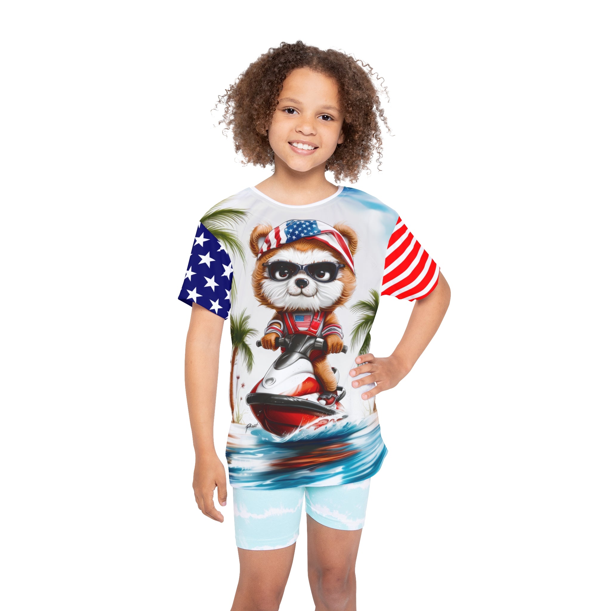 USA Bear on Jet Ski- Xtreme Kidz- Sports Jersey