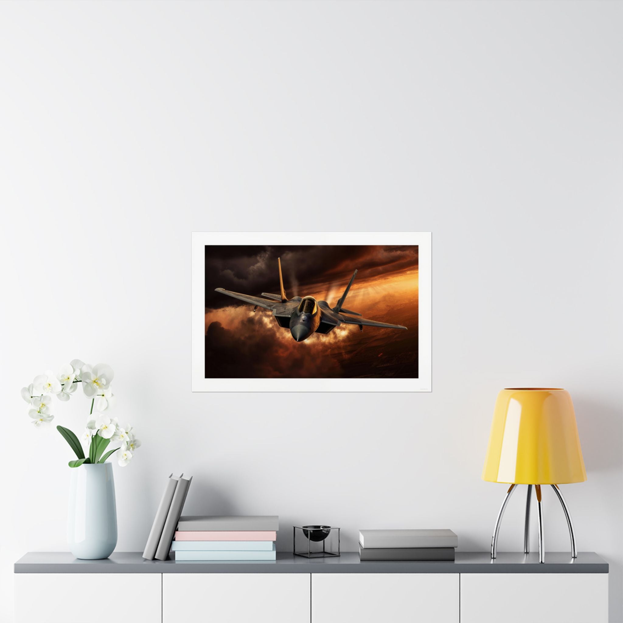 F22 Raptor Sunset Storm - Aviation - Gallery Print Poster - DC0268