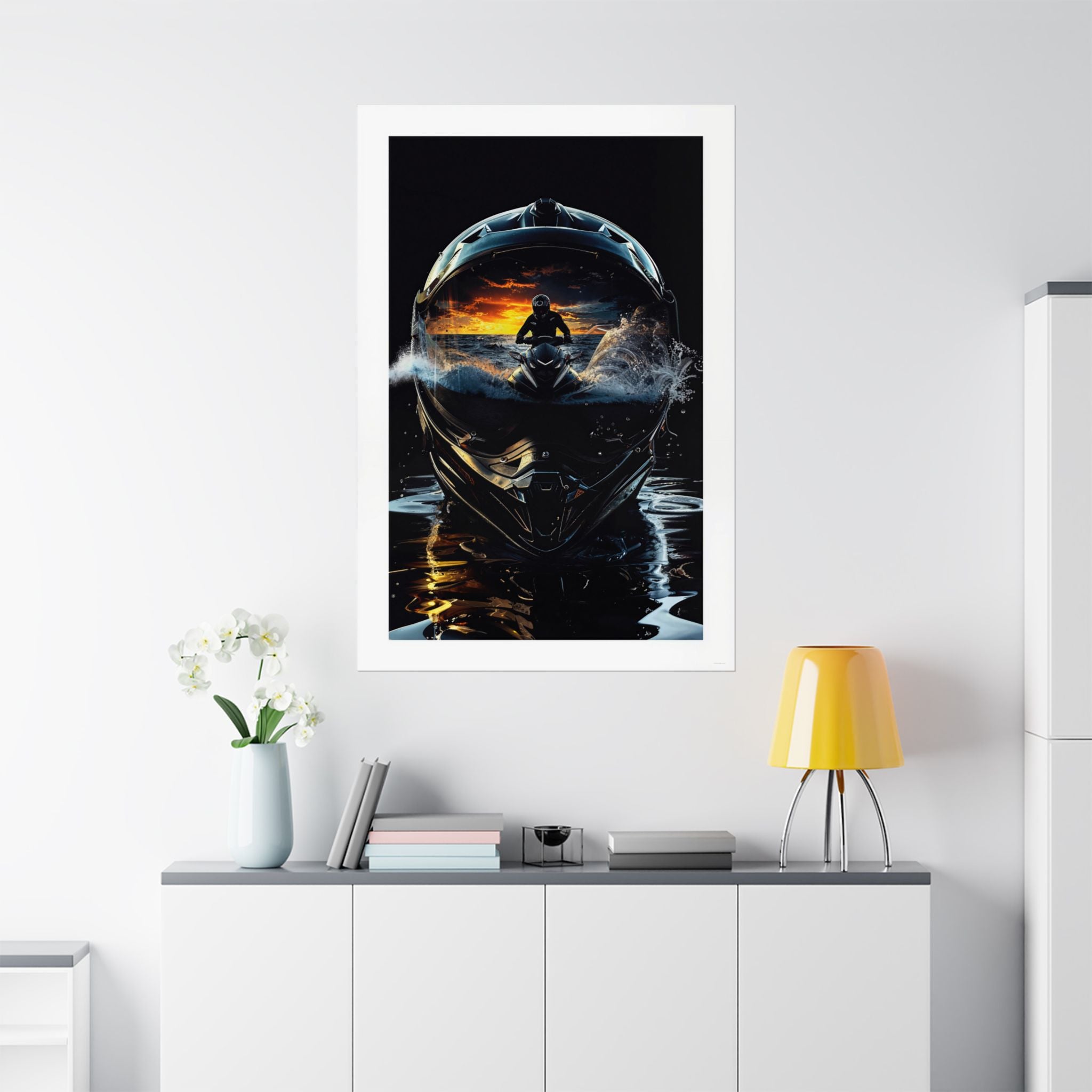 Sunset Helmet - Watersports - Gallery Print Poster - DC0210