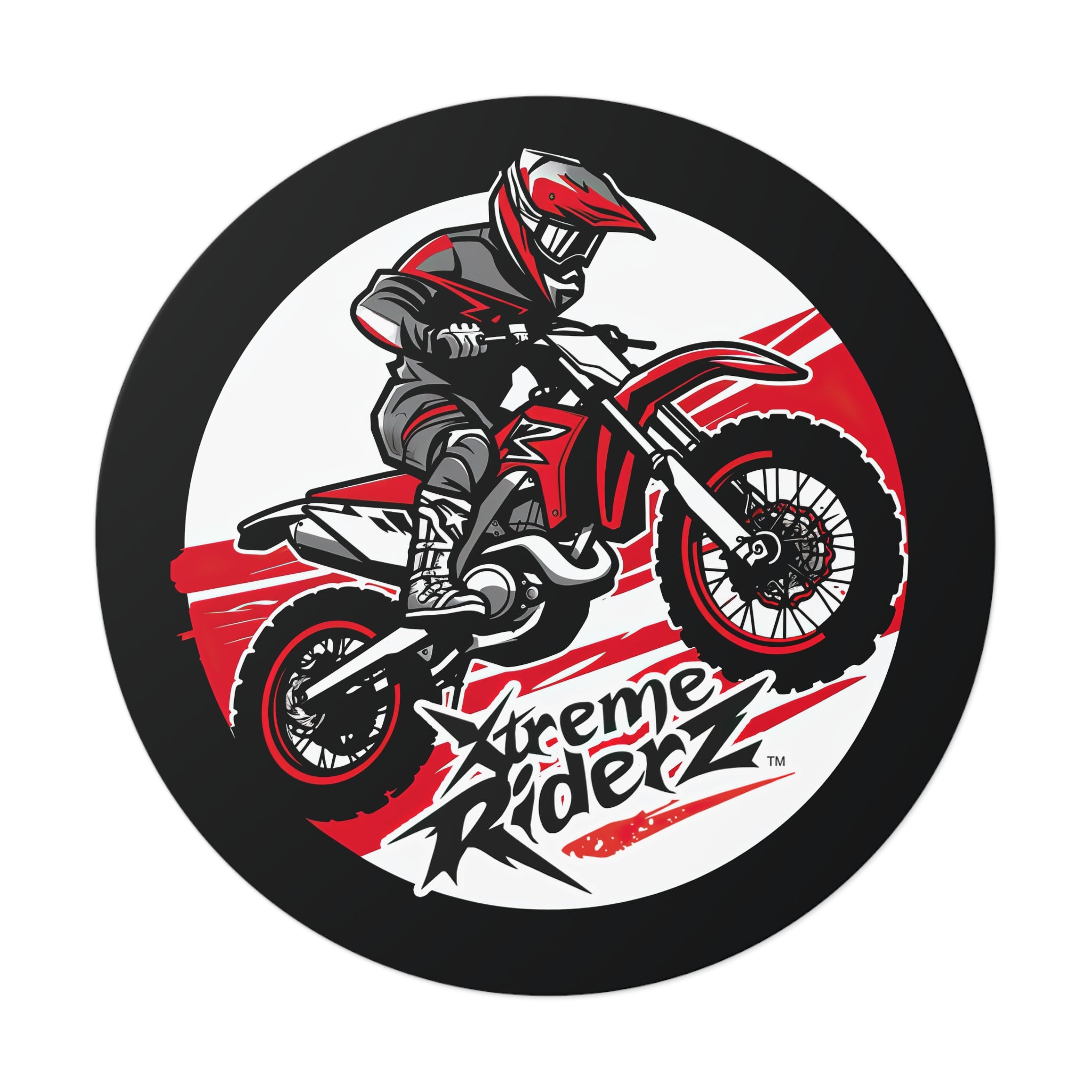 Motocross- Xtreme Riderz- Round Vinyl Stickers