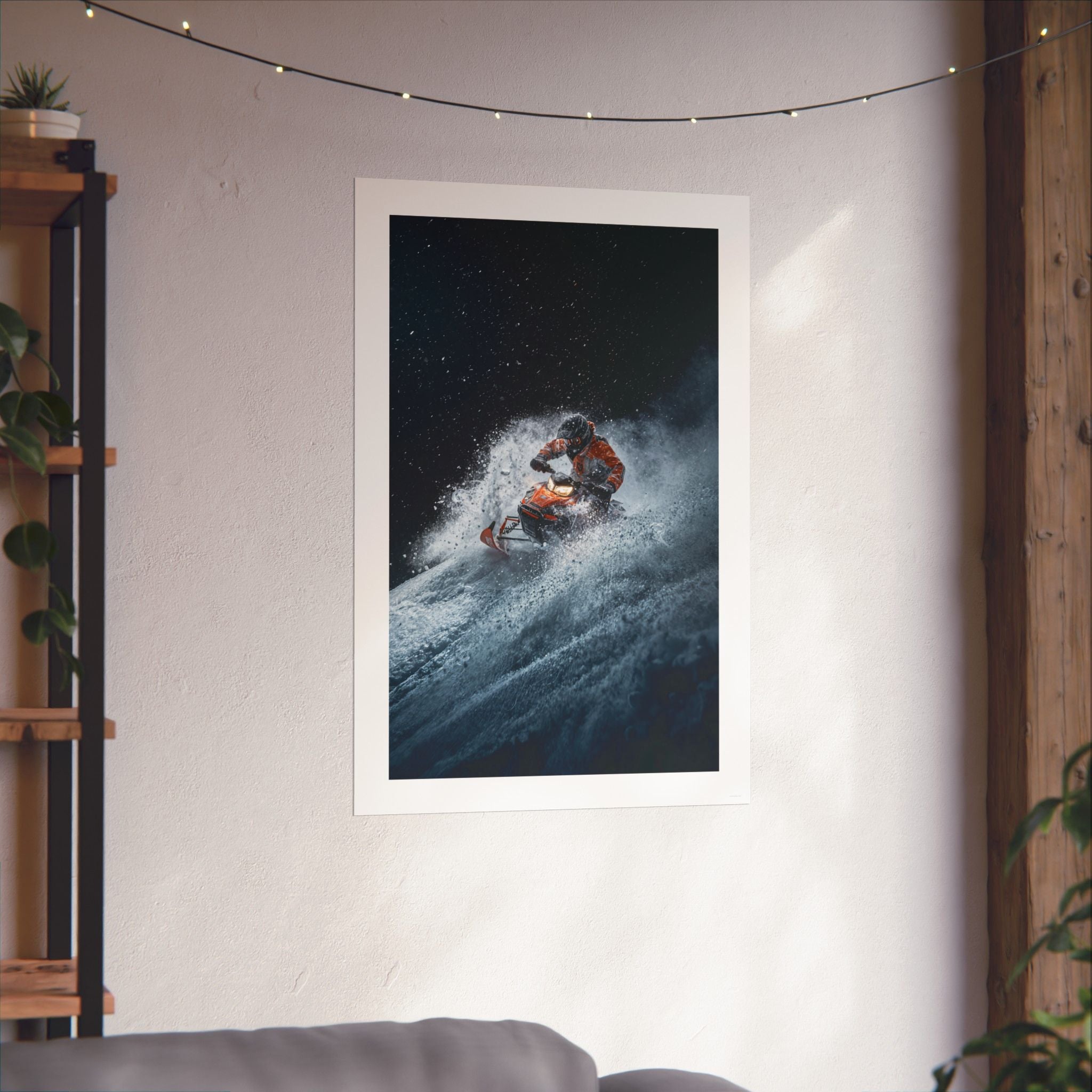 Downhill Cold Rush - Snowmobile - Gallery Print Poster - DC0190