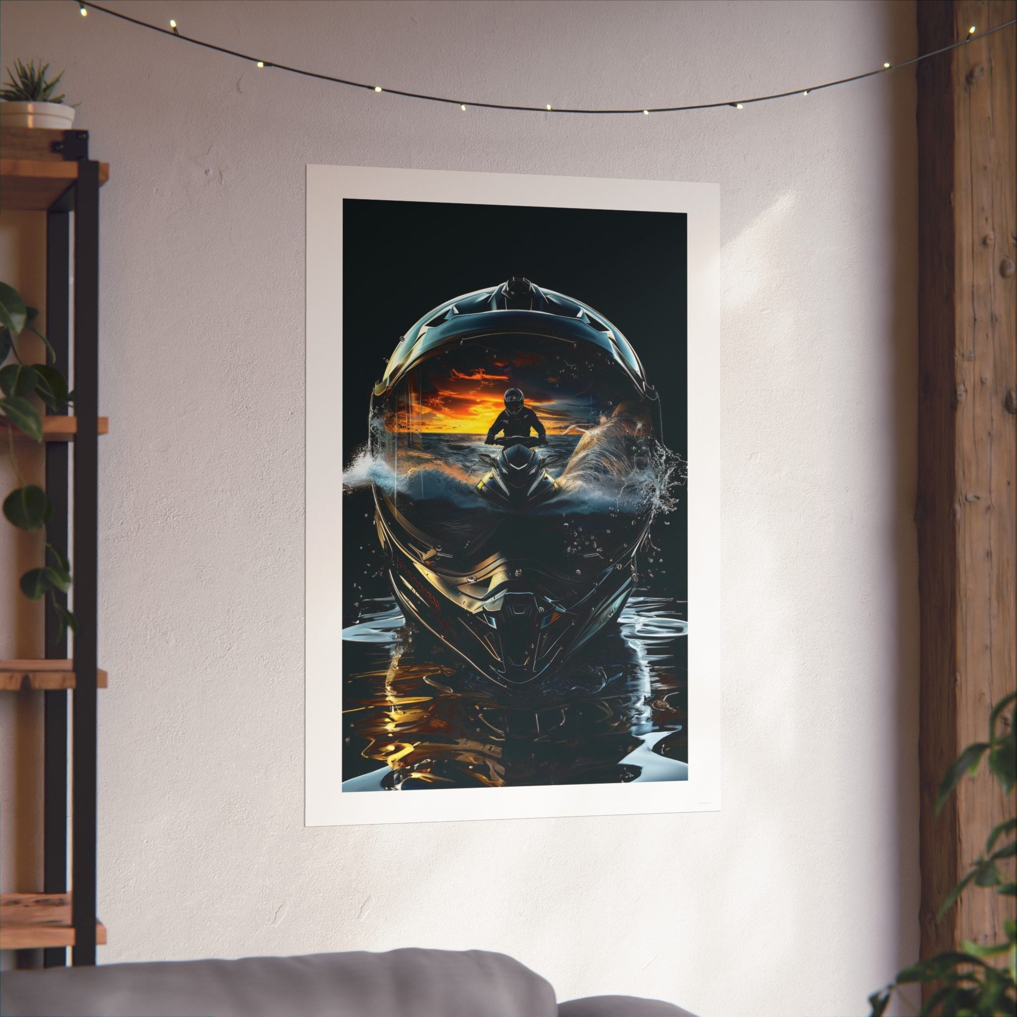 Sunset Helmet -  Watersports - Gallery Print Poster - DC0210