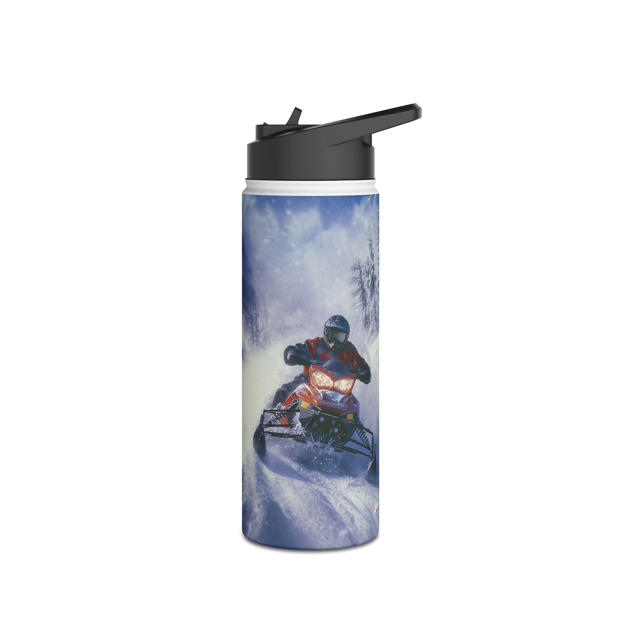 Racing Through the Pass - Snowmobiles - Stainless Steel Water Bottle, Standard Lid - DC0247