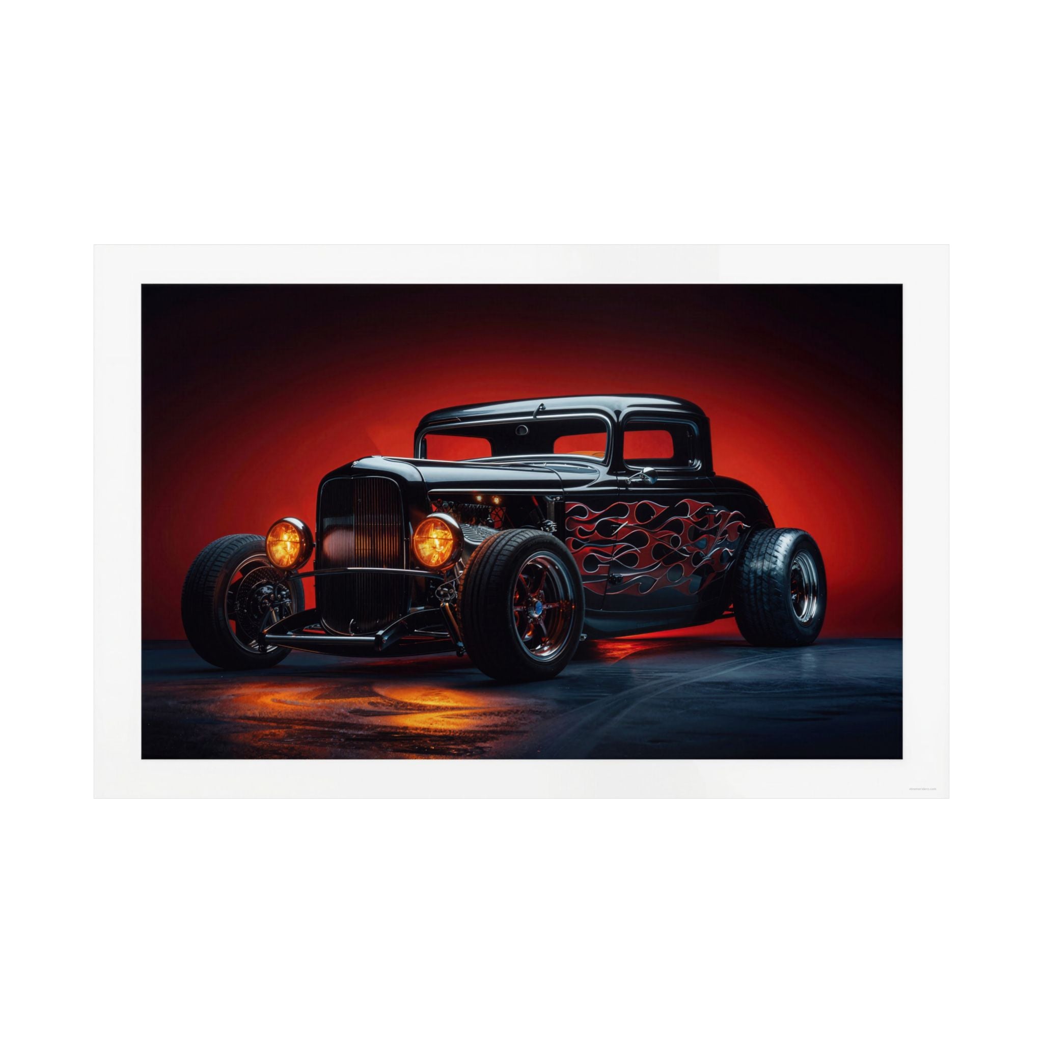 Flamed Deuce Coupe - Auto - Gallery Print Poster - DC0137