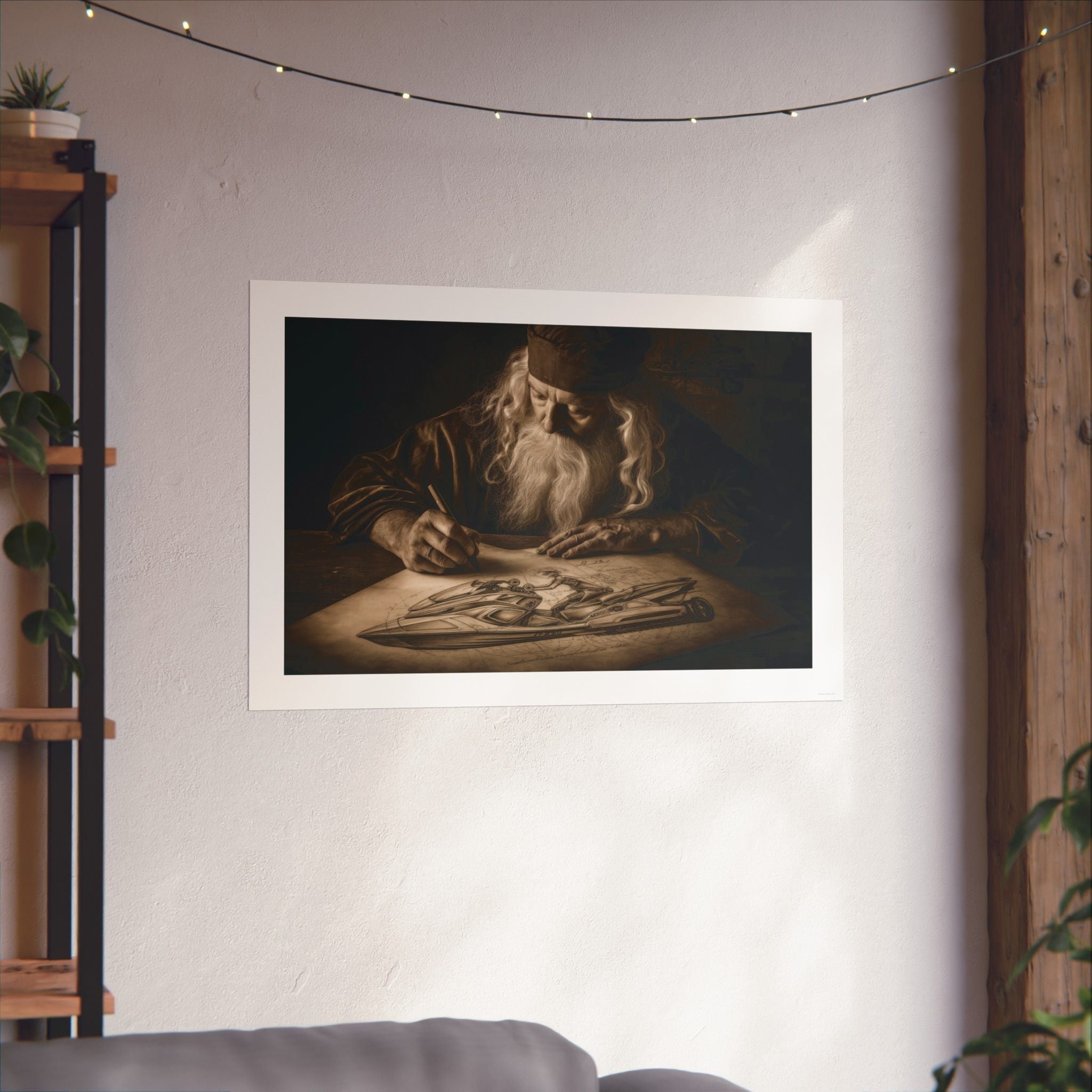 Leonardo de Vinci Creating the Jet Ski - Watersports - Gallery Print Poster - DC0257