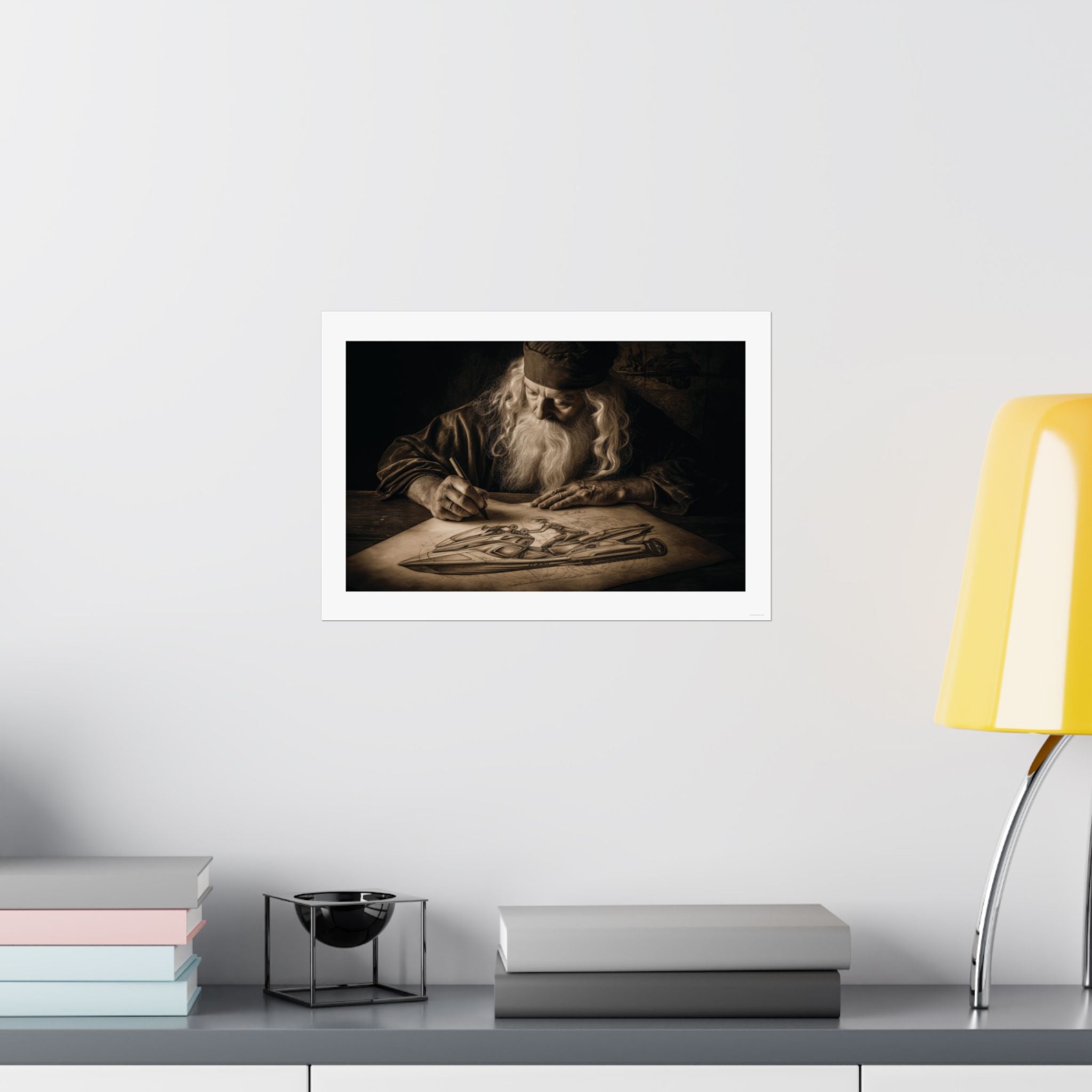 Leonardo de Vinci Creating the Jet Ski - Watersports - Gallery Print Poster - DC0257