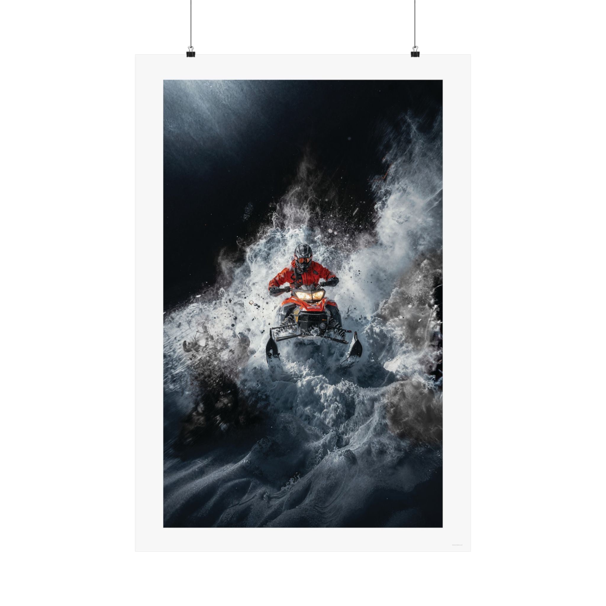 Avalanche Run - Snowmobile - Gallery Print Poster - DC0191