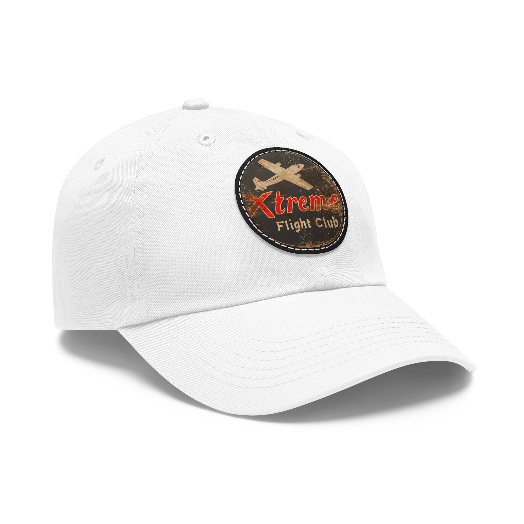 Xtreme Riderz Flight Club Vintage Airplane ~ Dad Hat with Leather Patch