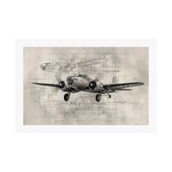 B-25 Blue Print - Aviation - Gallery Print Poster - DC0152