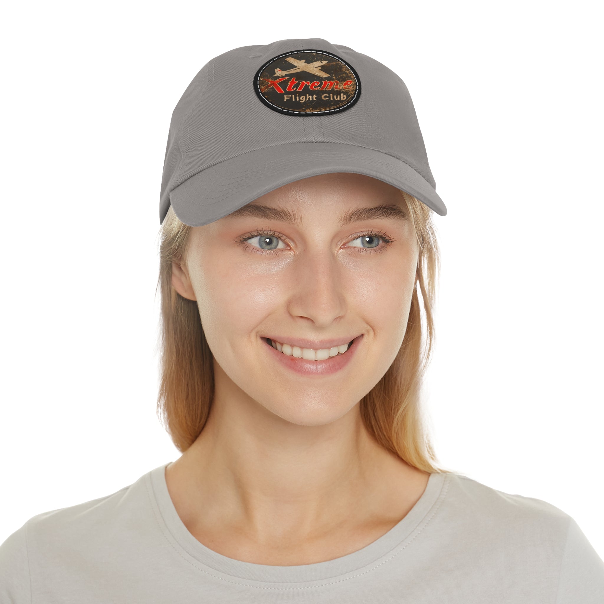 Xtreme Riderz Flight Club Vintage Airplane ~ Dad Hat with Leather Patch