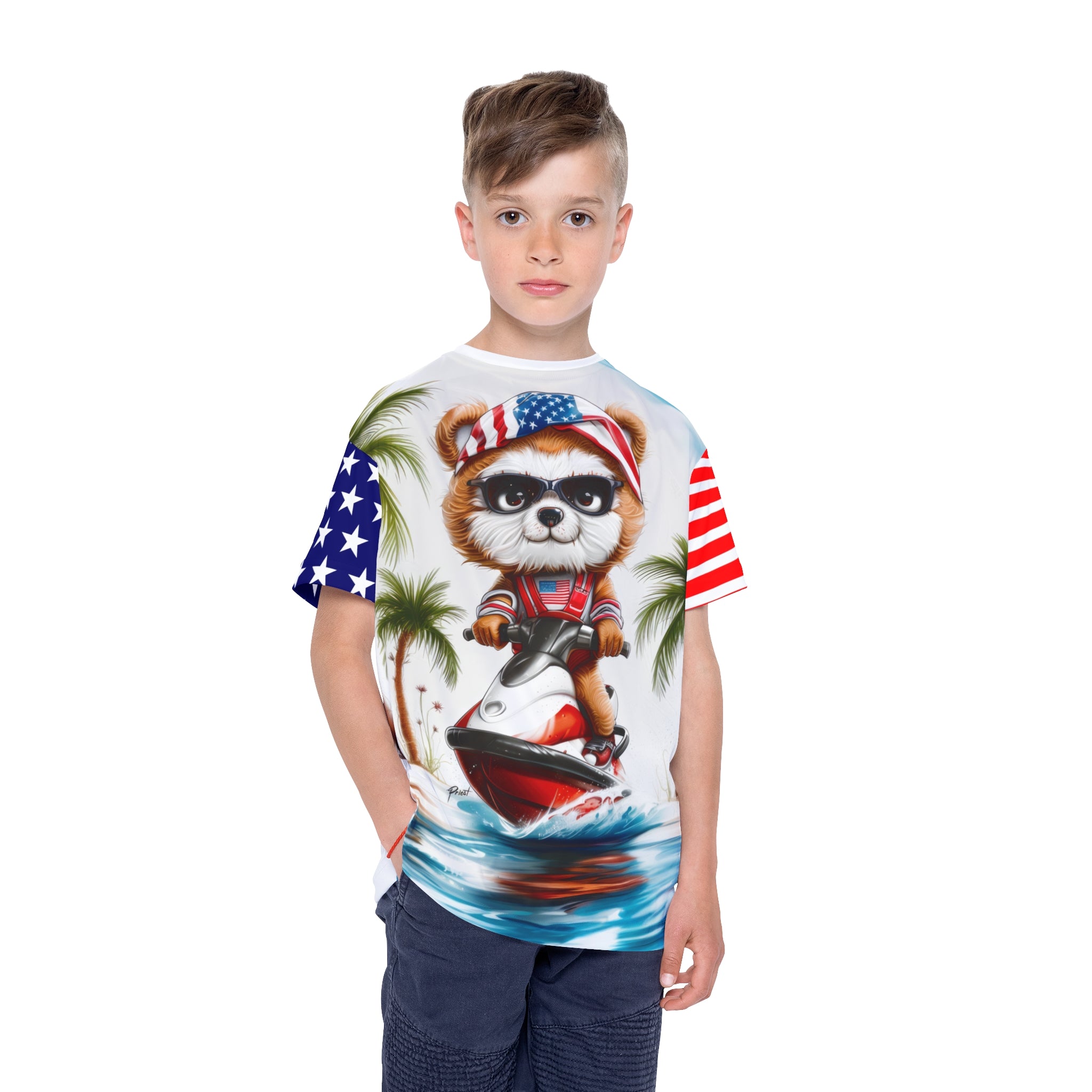 USA Bear on Jet Ski- Xtreme Kidz- Sports Jersey