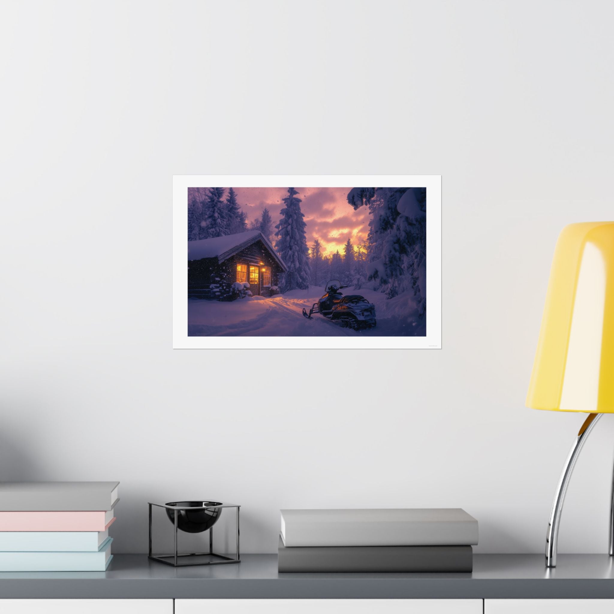 Winter Glow - Snowmobile - Gallery Print Poster - DC0194