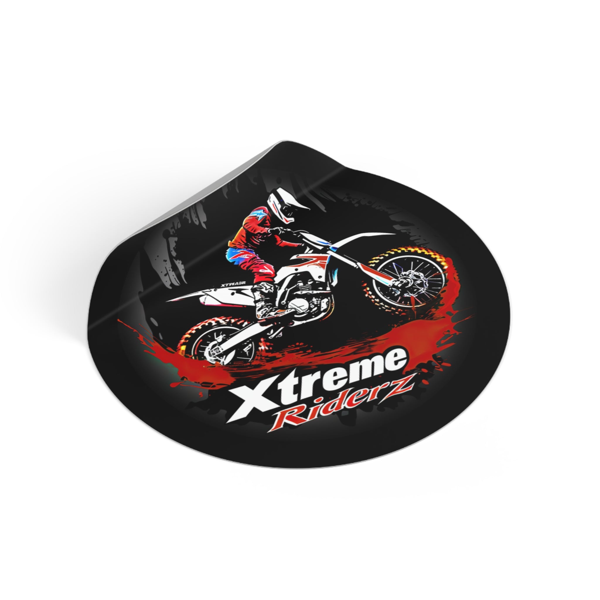 Motocross- Xtreme Riderz- Round Vinyl Stickers