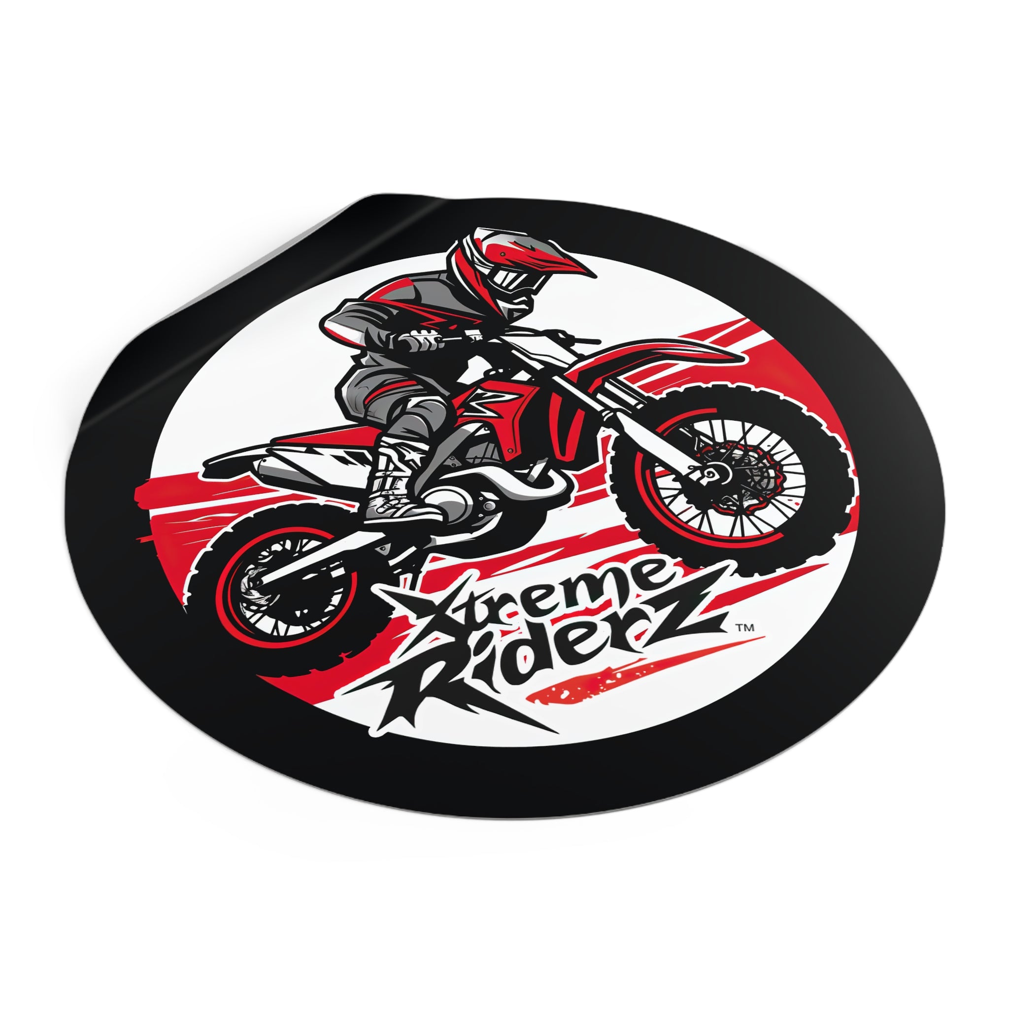 Motocross- Xtreme Riderz- Round Vinyl Stickers