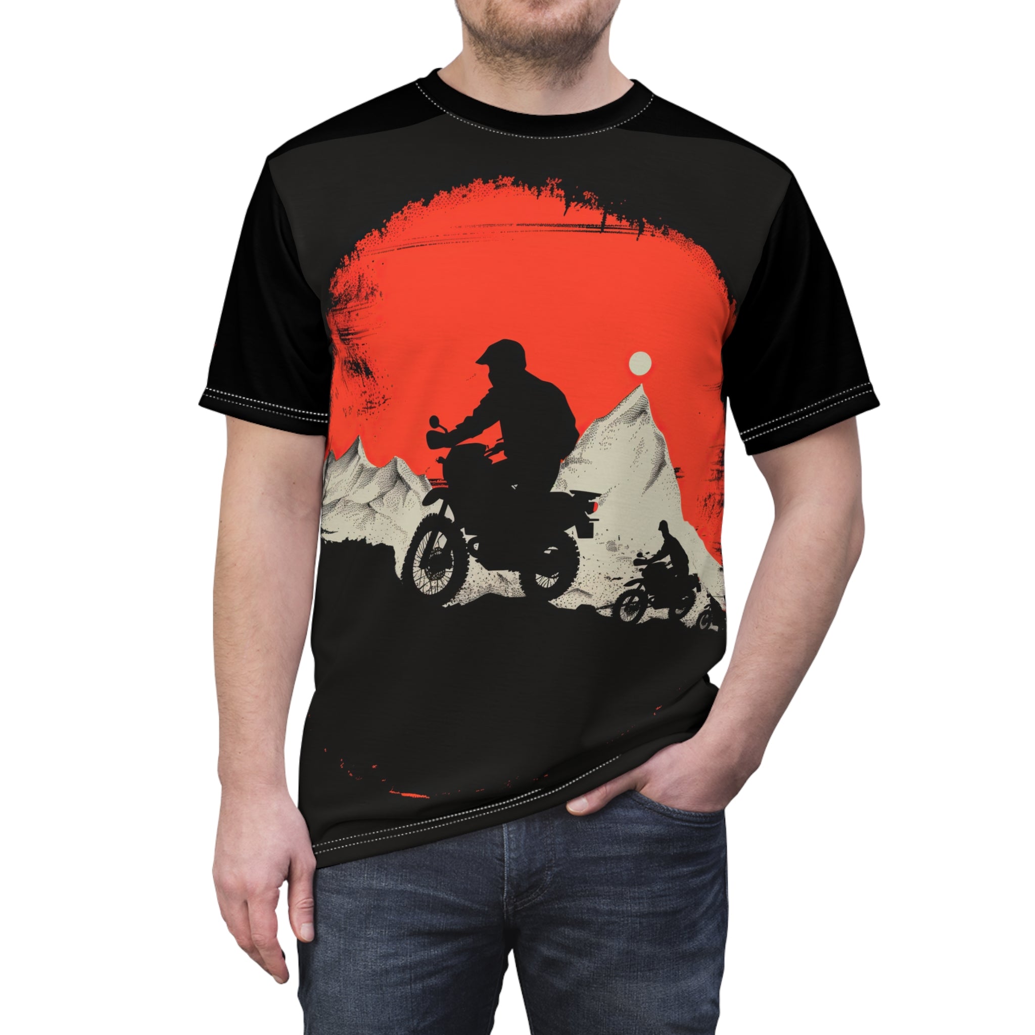 Sunset Silhouette - Motorcycle - Men's Tee Shirt - TG0102