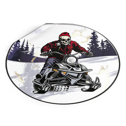 Skeleton on Snowmobile- Xtreme Riderz-  Round Vinyl Stickers