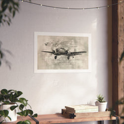 B-25 Blue Print - Aviation - Gallery Print Poster - DC0152