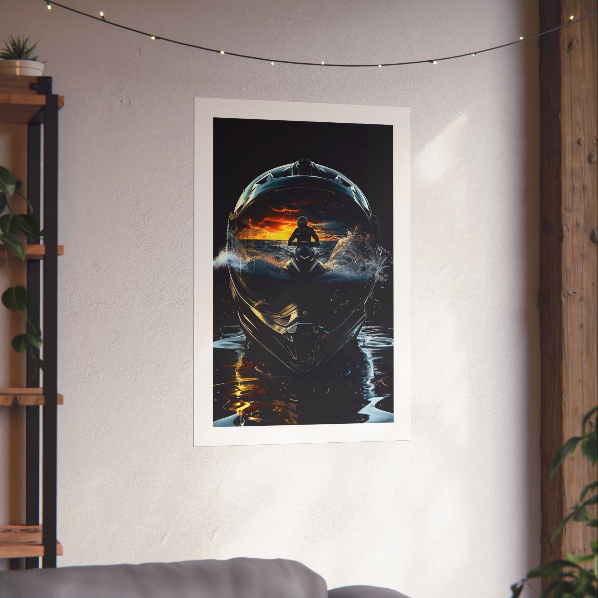 Sunset Helmet - Watersports - Gallery Print Poster - DC0210