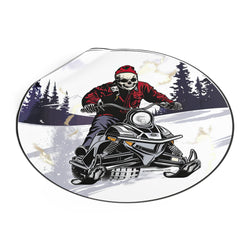 Skeleton on Snowmobile- Xtreme Riderz-  Round Vinyl Stickers