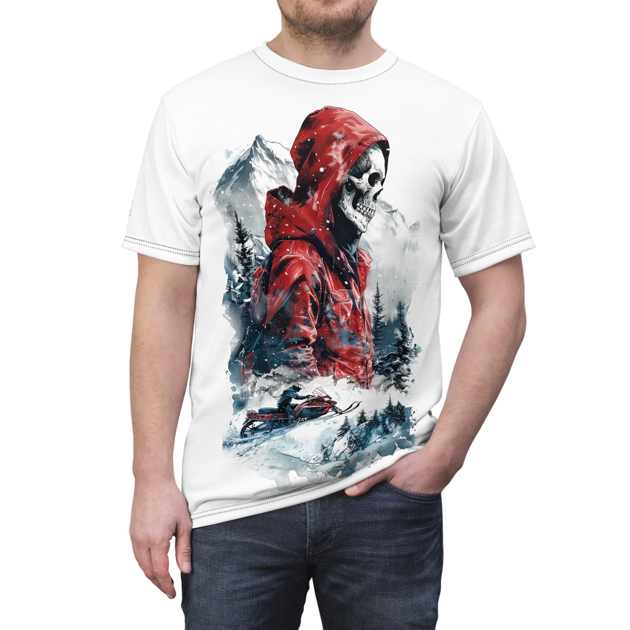 Skeleton Riderz - Snowmobile - Unisex Tee Shirt - TG0108