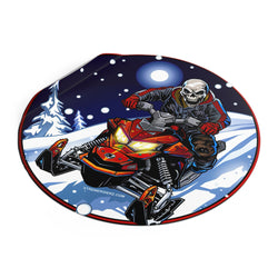 Skeleton on Snowmobile- Xtreme Riderz- Round Vinyl Stickers