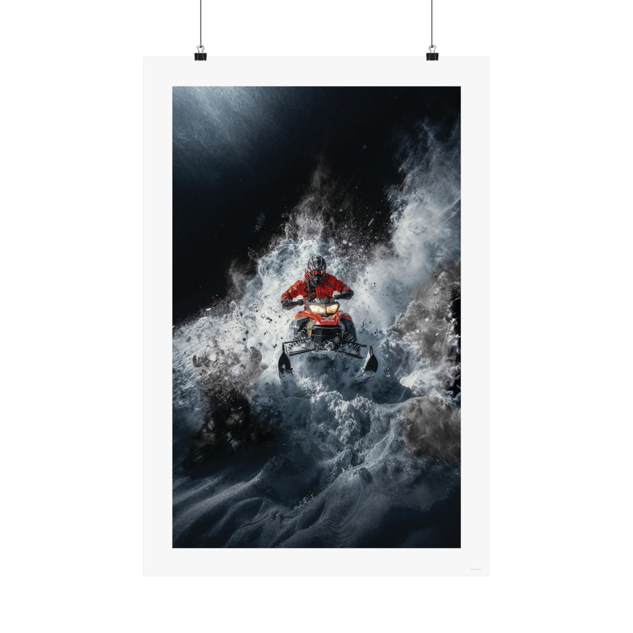 Avalanche Run - Snowmobile - Gallery Print Poster - DC0191