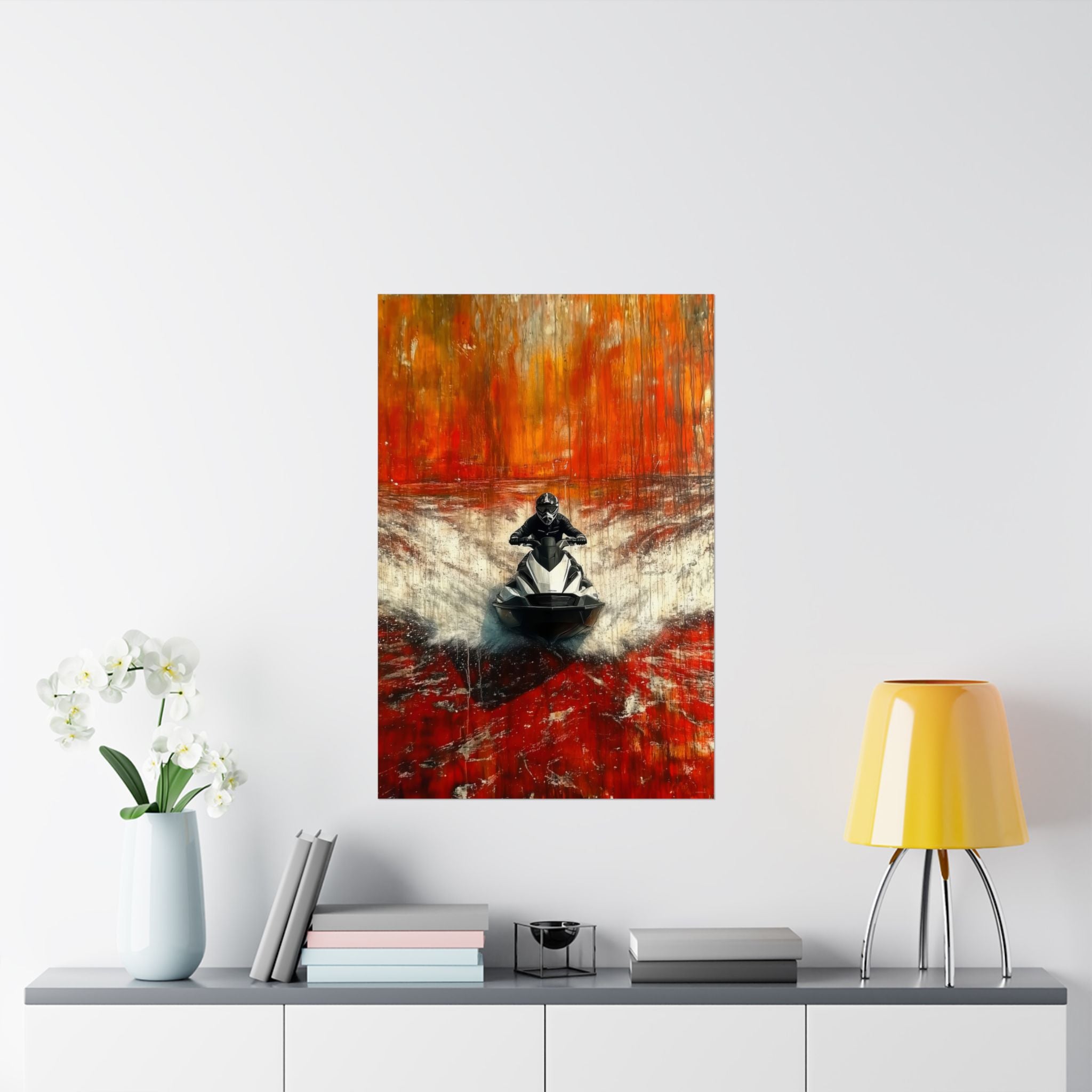 Skier in Red - Watersports - Poster