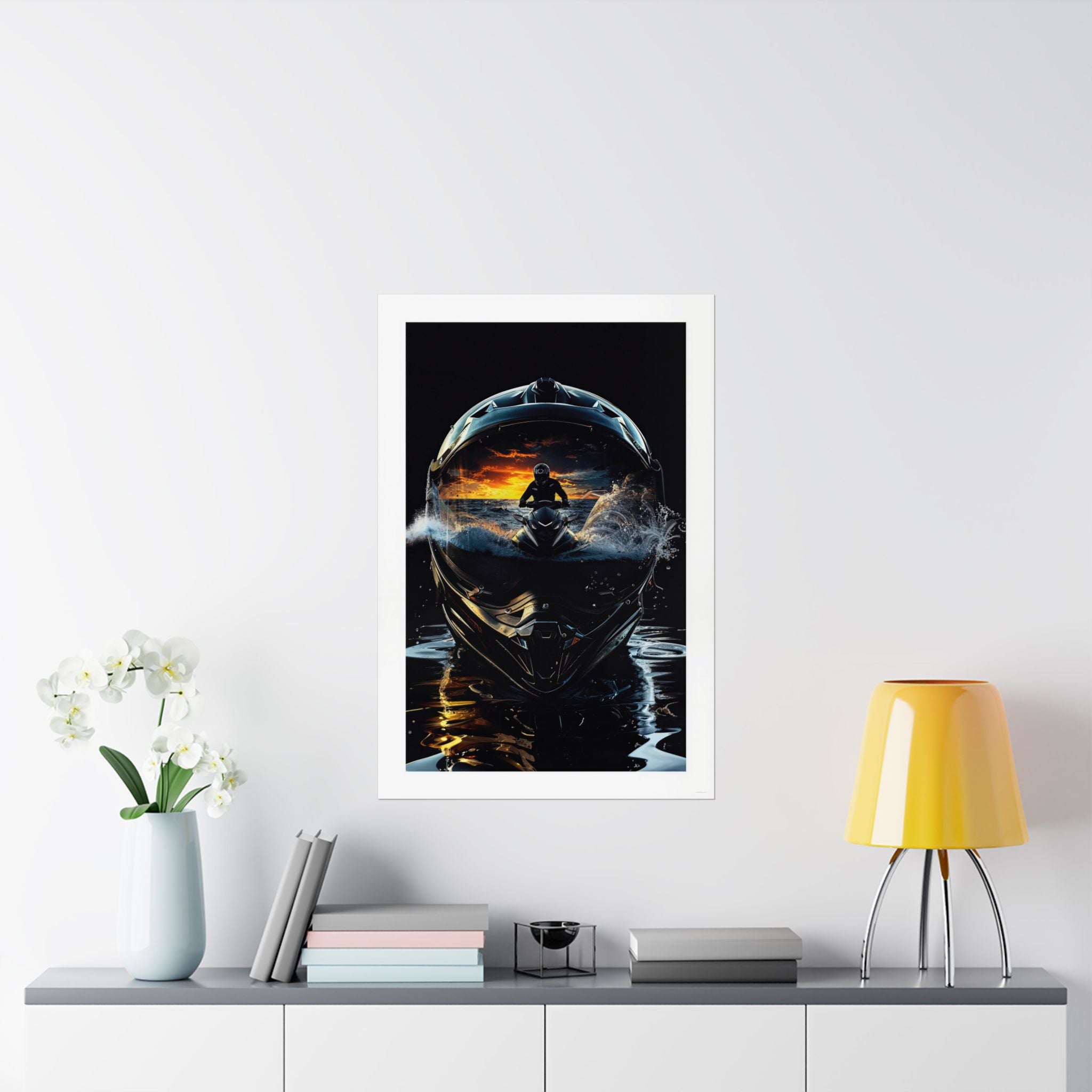 Sunset Helmet - Watersports - Gallery Print Poster - DC0210