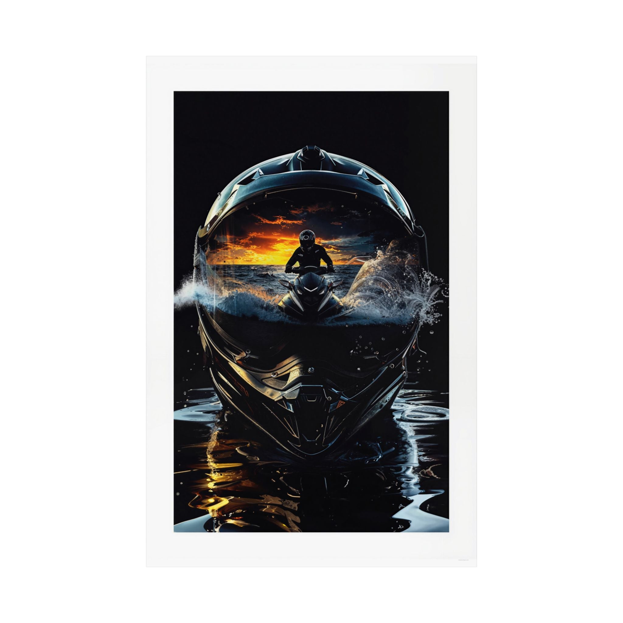 Sunset Helmet - Watersports - Gallery Print Poster - DC0210