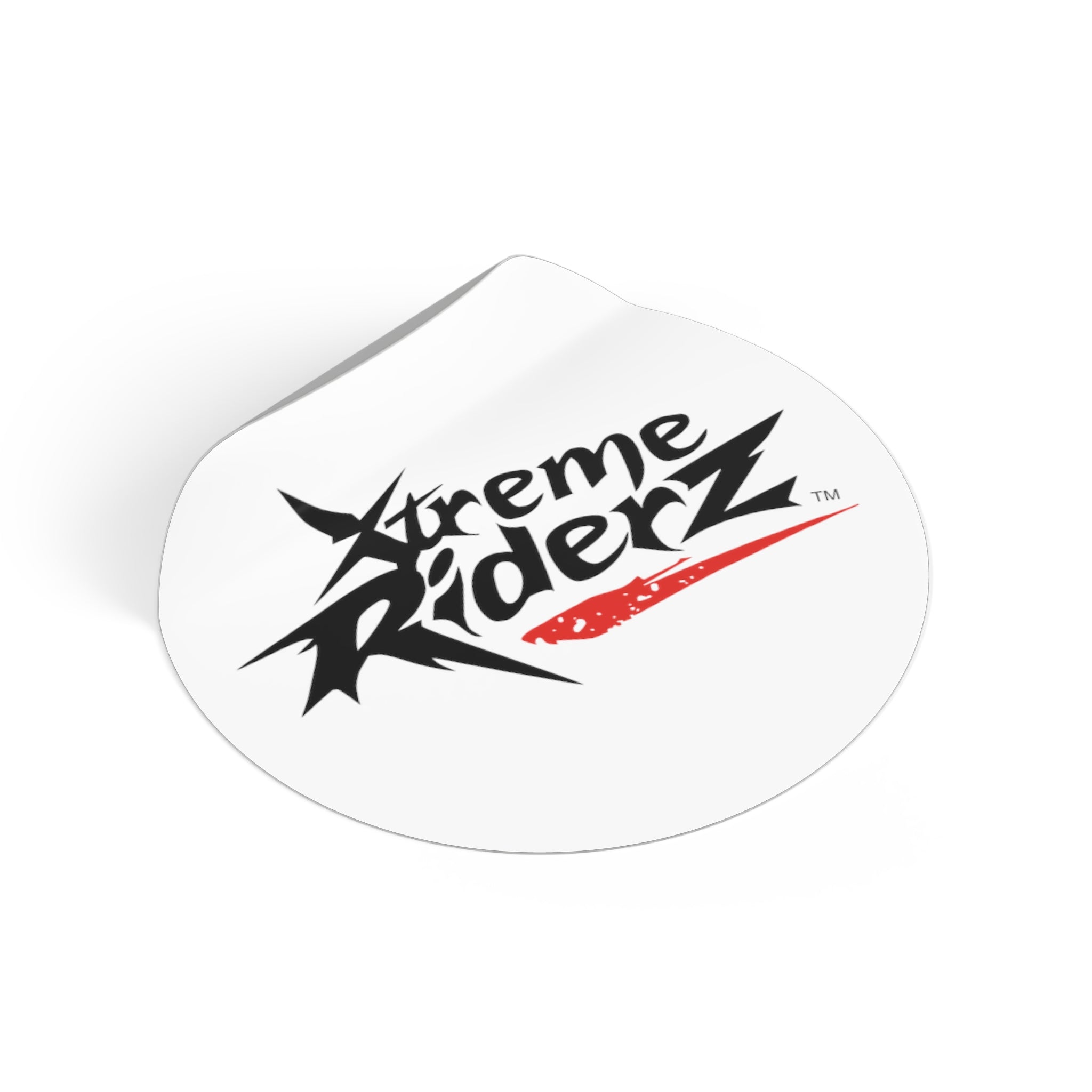 White Round Vinyl Stickers- Xtreme Riderz Brand