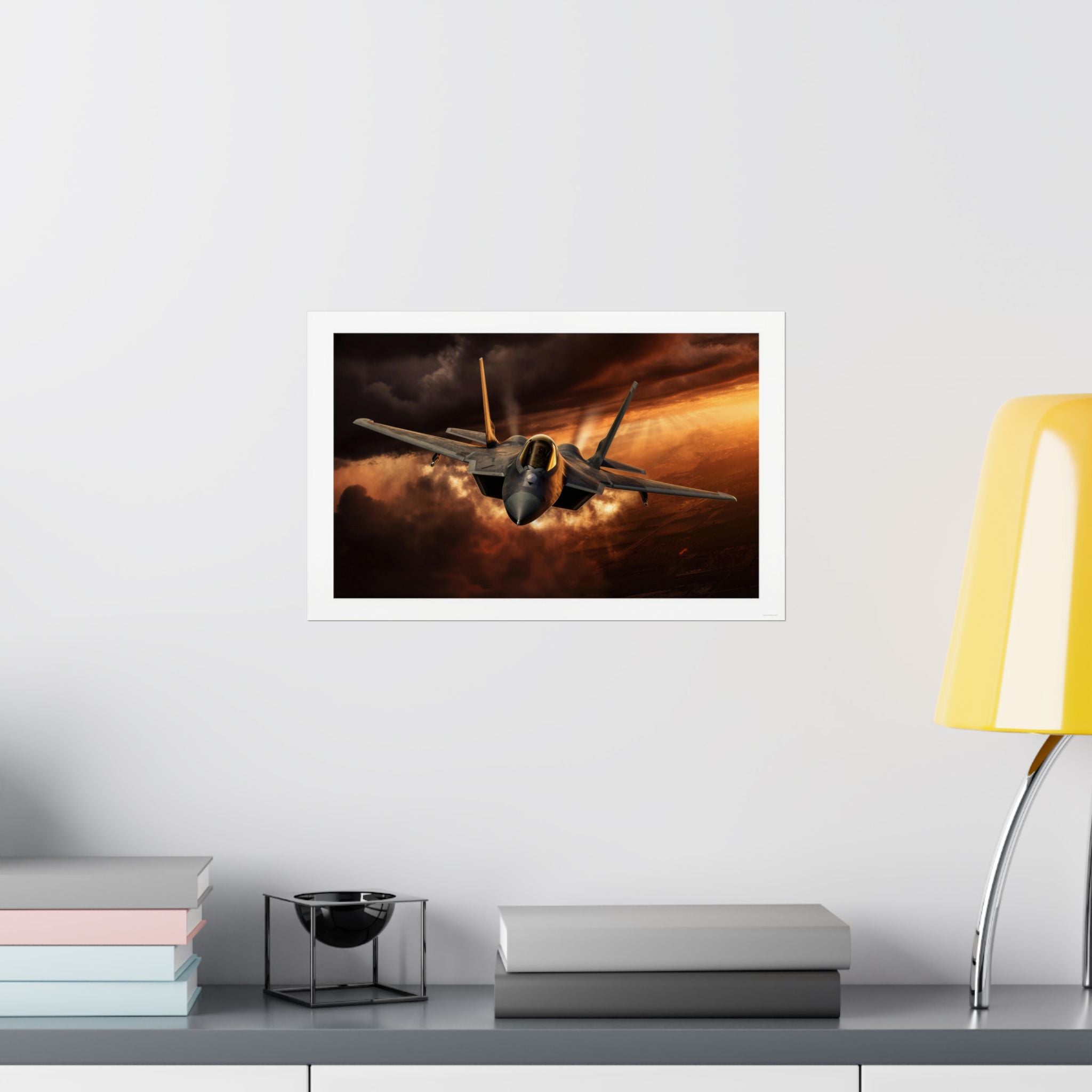 F22 Raptor Sunset Storm - Aviation - Gallery Print Poster - DC0268